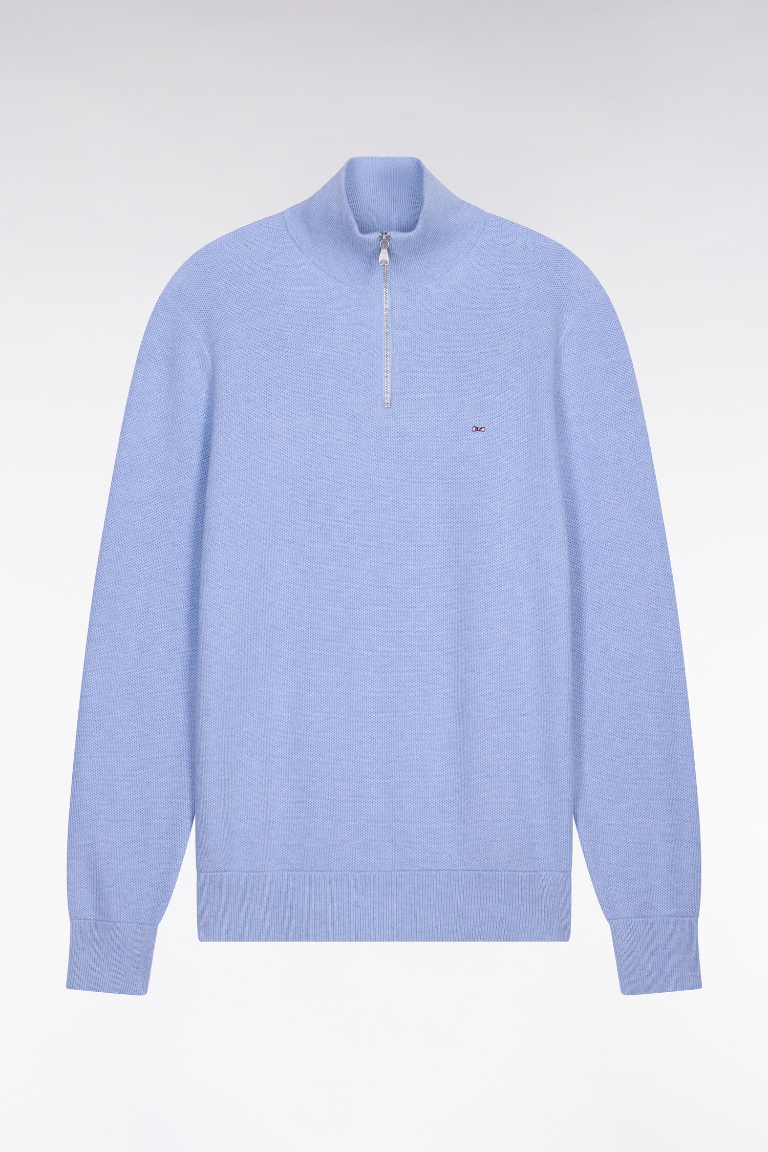 Pull col camionneur en coton ciel