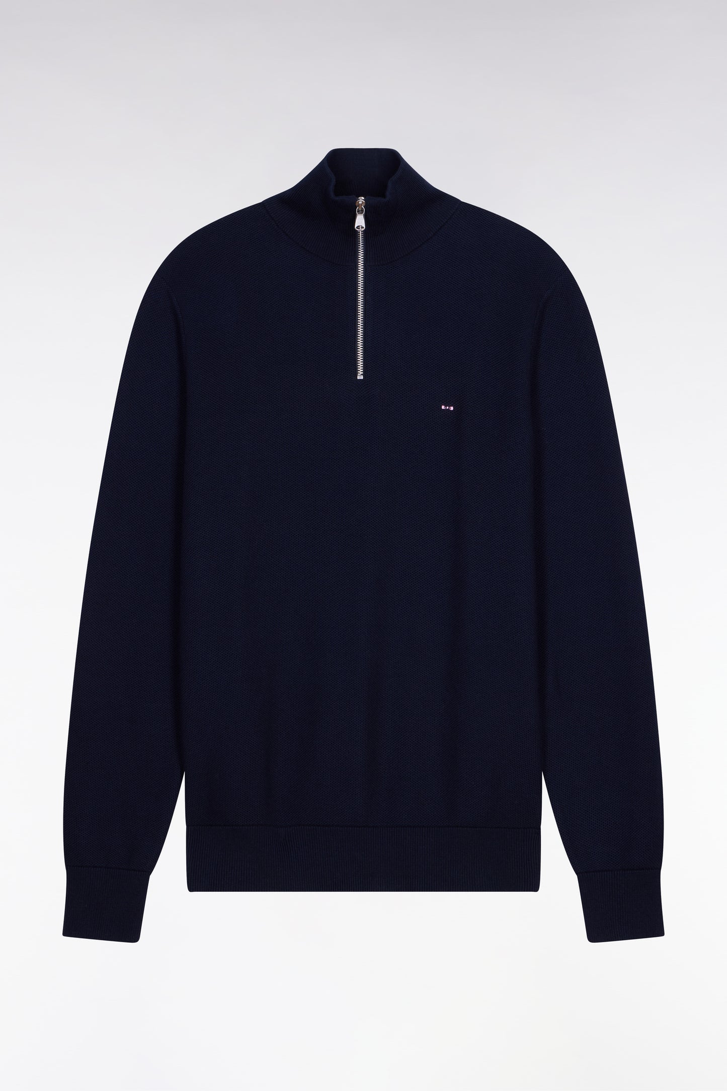 Navy cotton trucker neck sweater