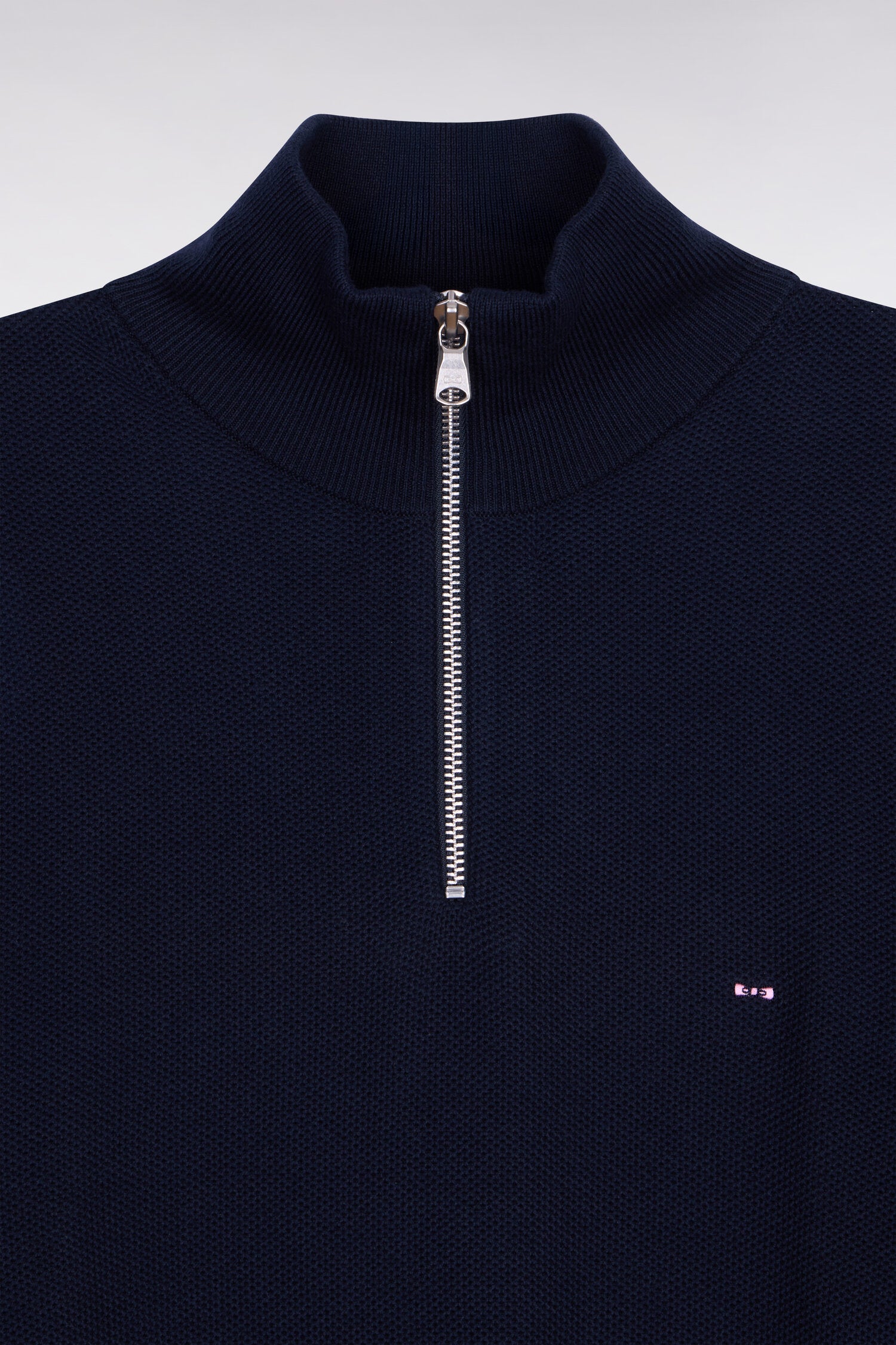 Pull col camionneur en coton marine