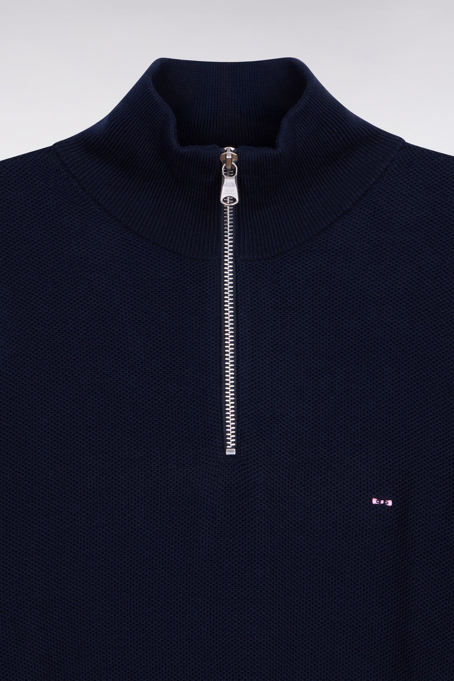 Navy cotton trucker neck sweater