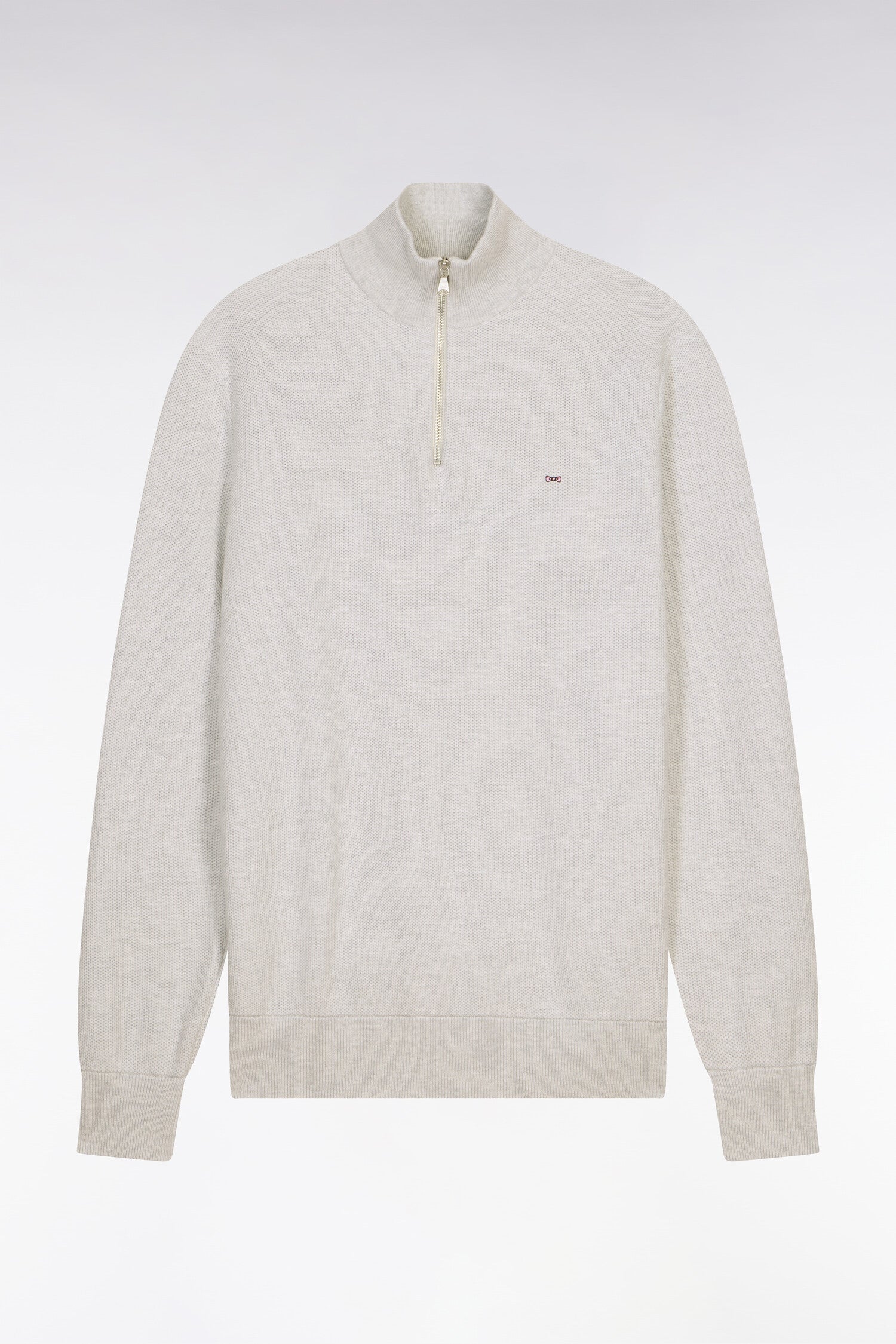 Pull col camionneur en coton gris clair