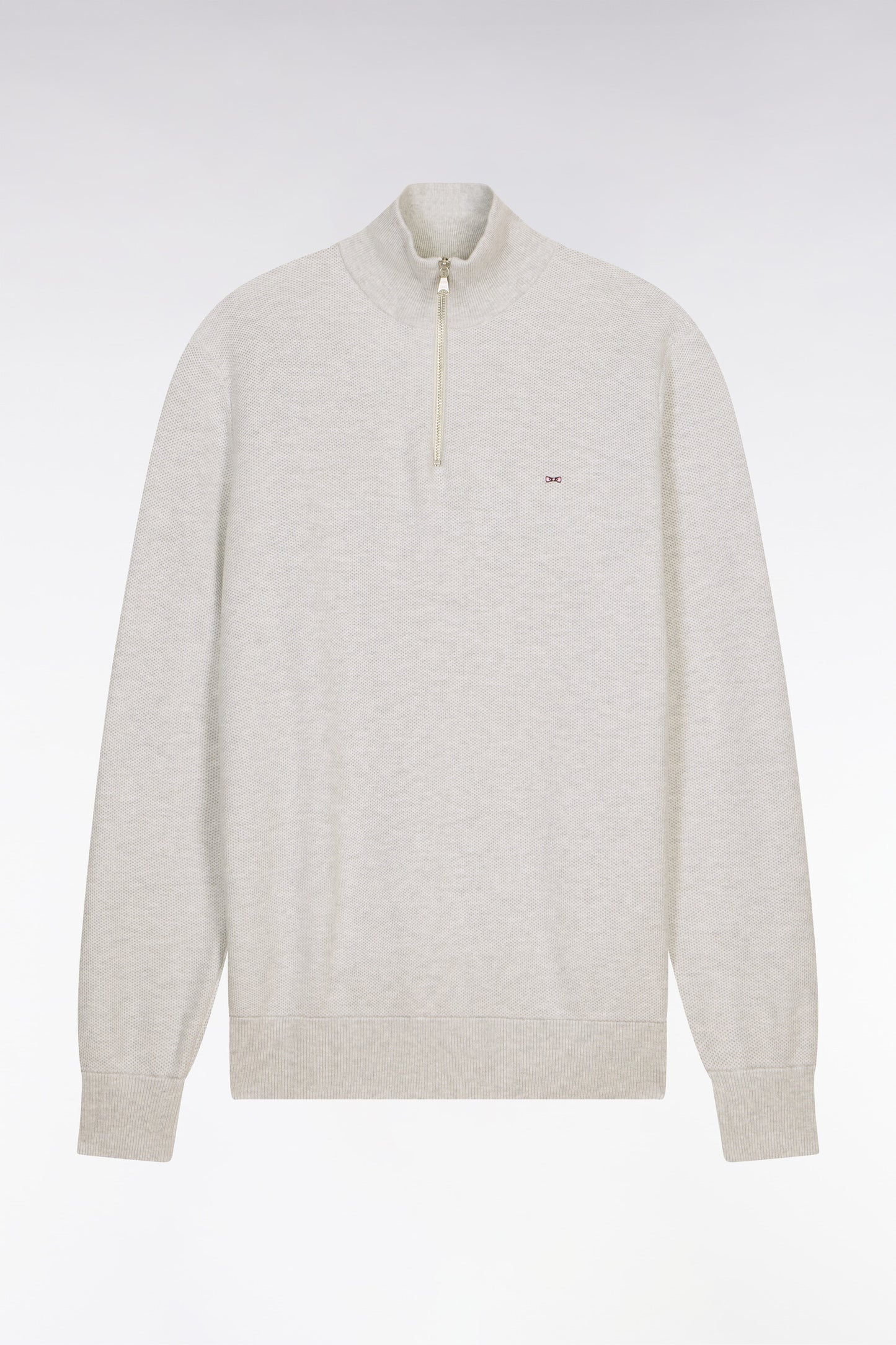 Pull col camionneur en coton gris clair