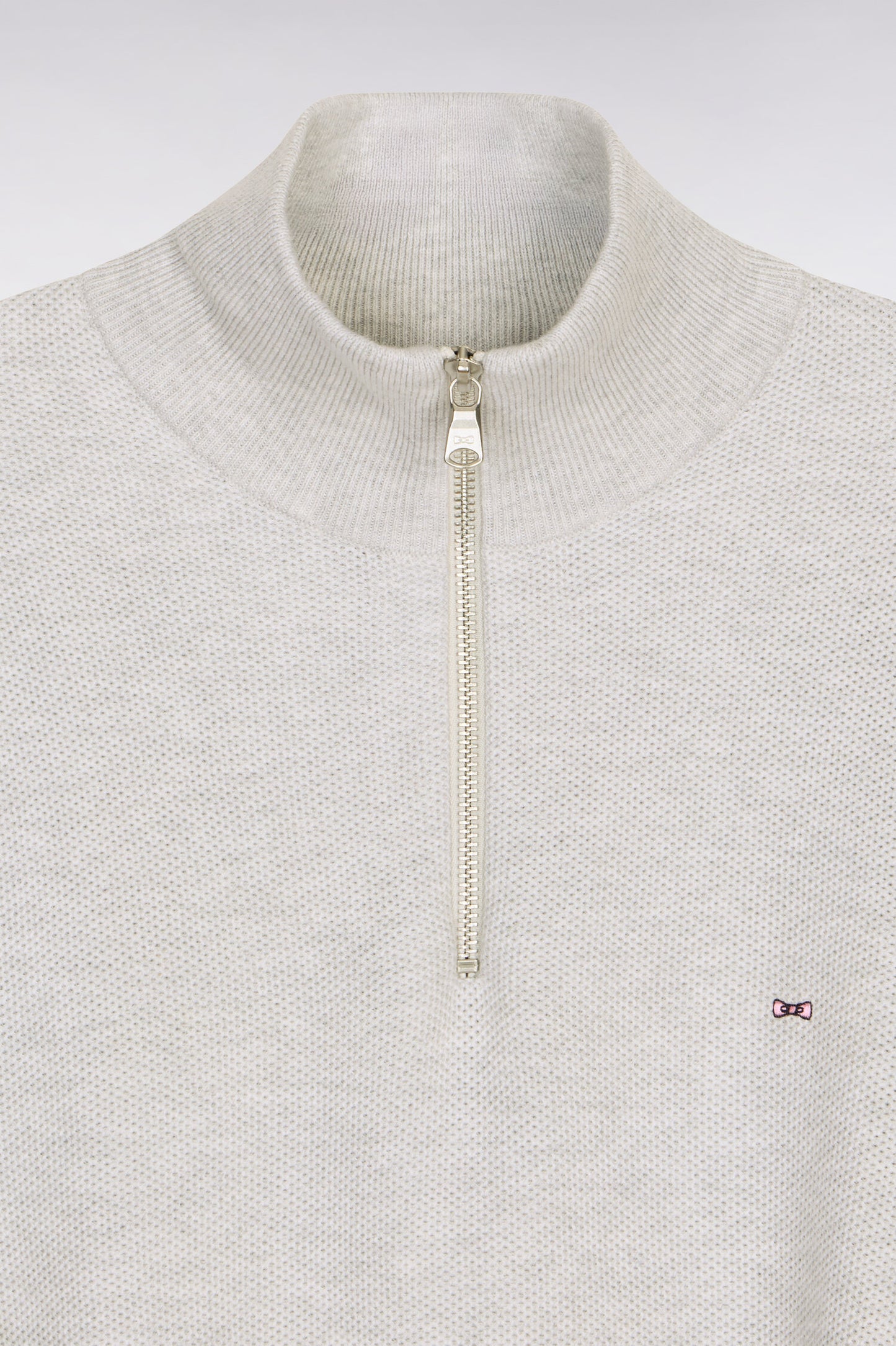 Pull col camionneur en coton gris clair