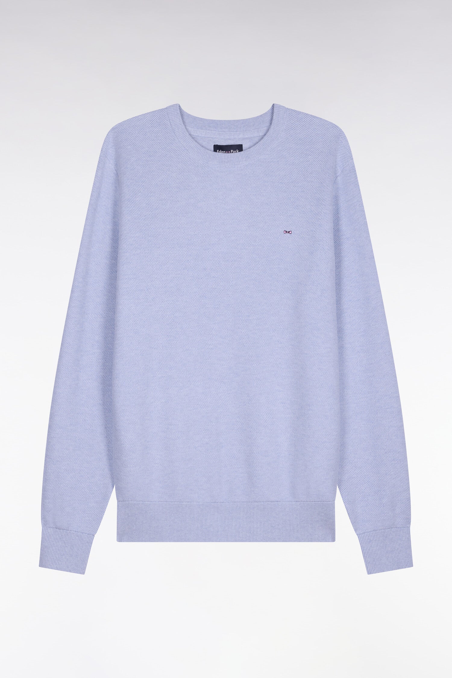Pull col rond en coton ciel