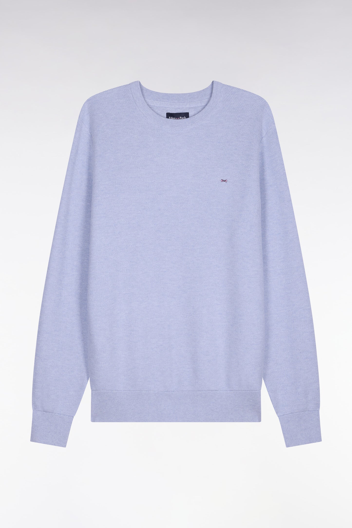 Pull col rond en coton ciel