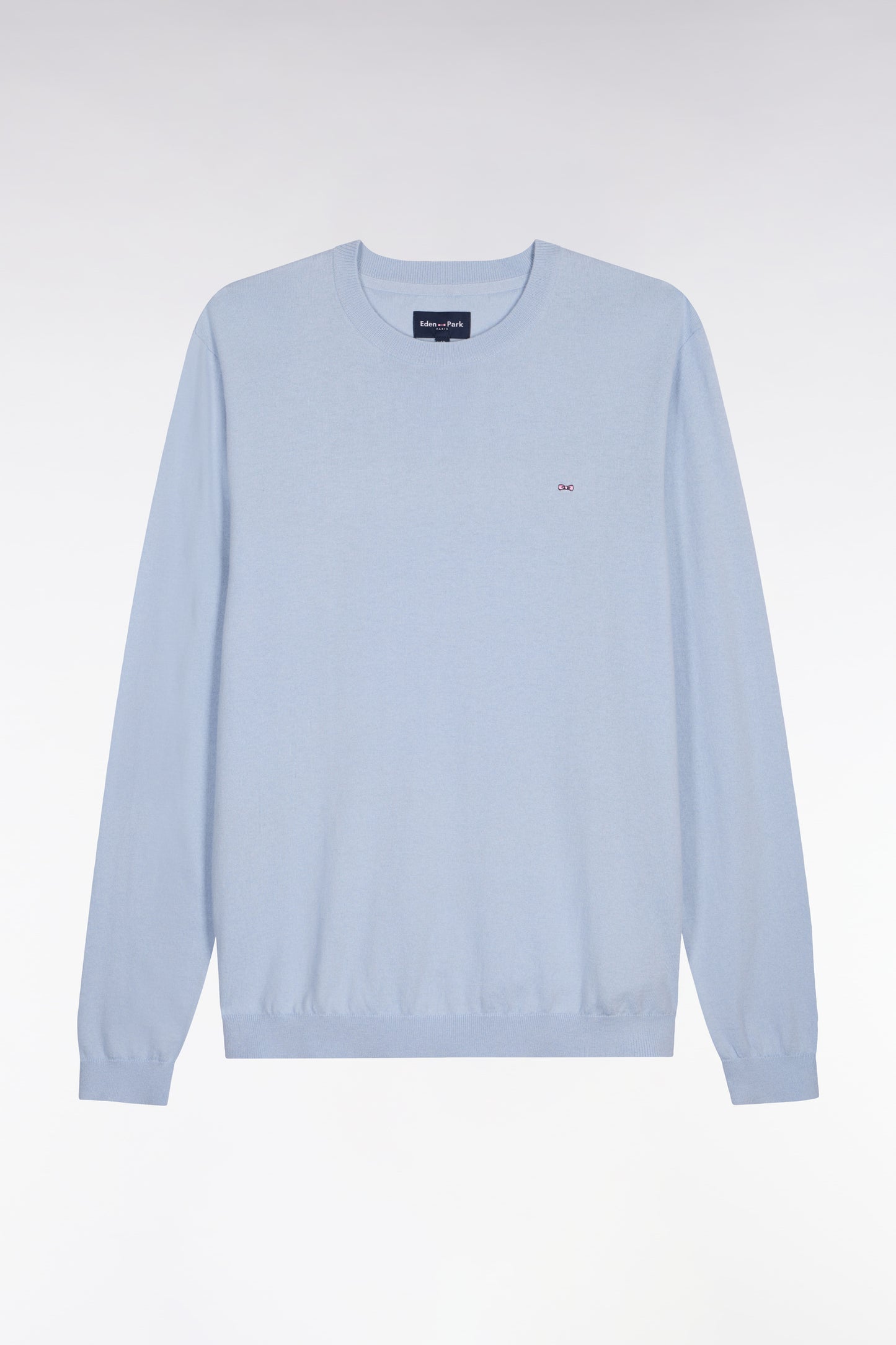 Sky cotton and silk blend round-neck sweater
