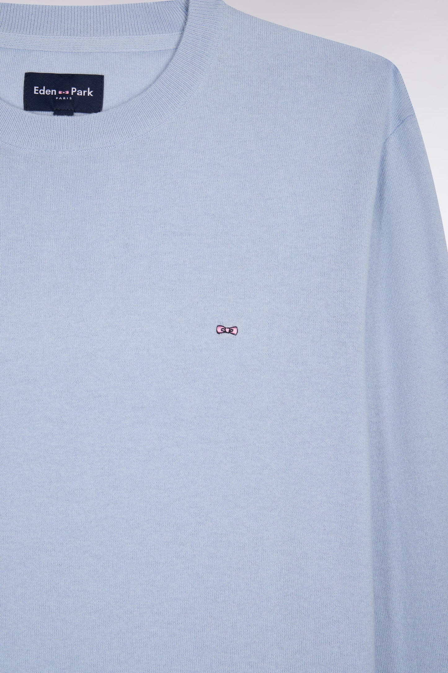 Sky cotton and silk blend round-neck sweater