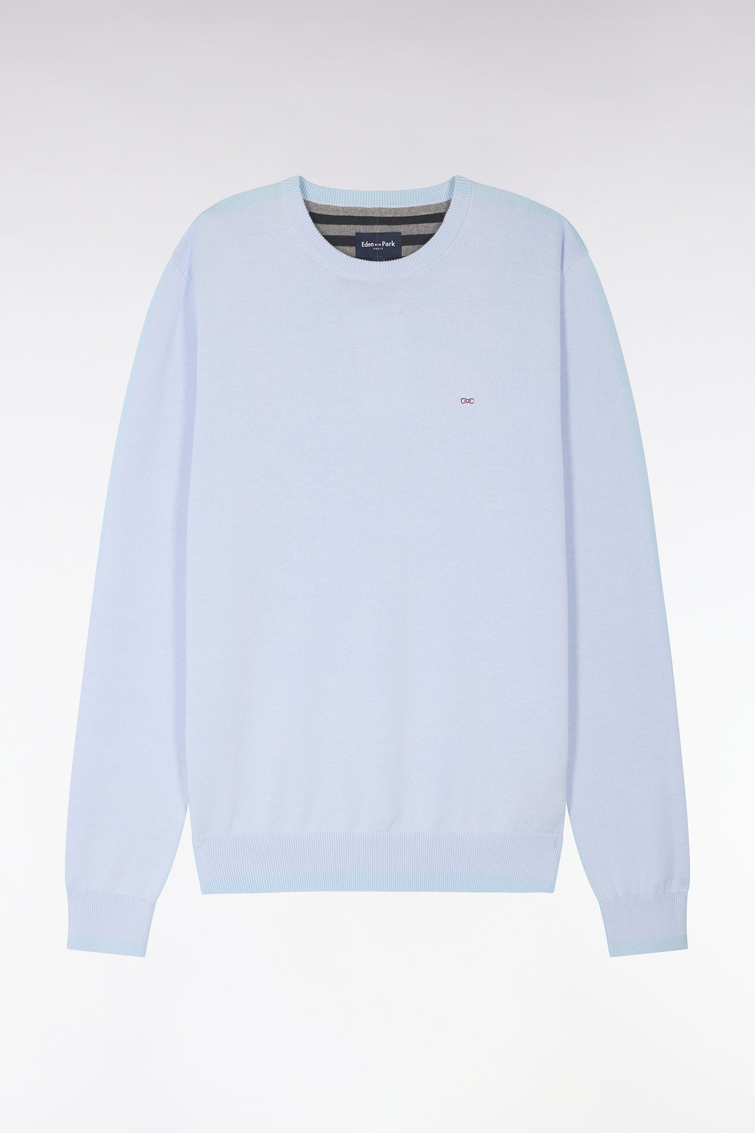 Pull col rond en coton ciel