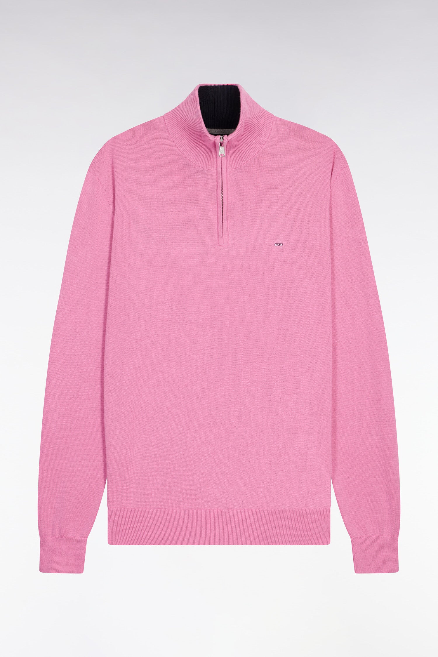 Pull col camionneur en coton rose