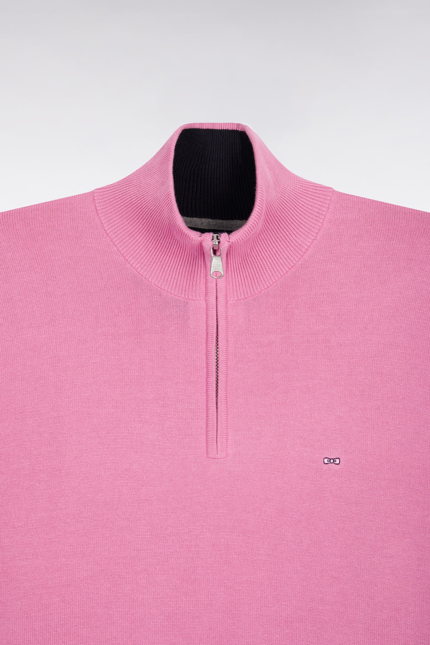 Pull col camionneur en coton rose