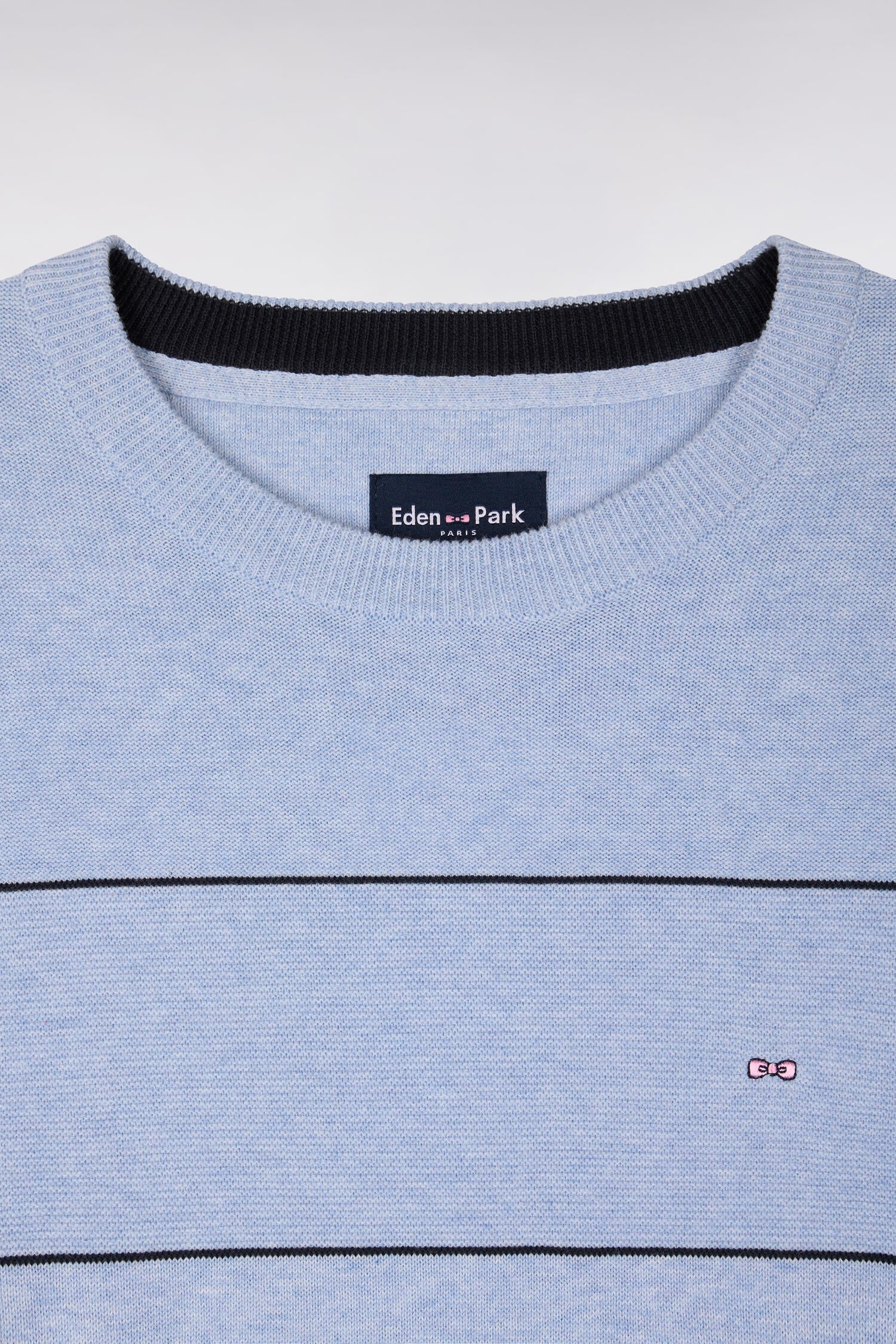 Pull lands end en maille bleu à rayures blanches Pull lands end en maille bleu à rayures blanches