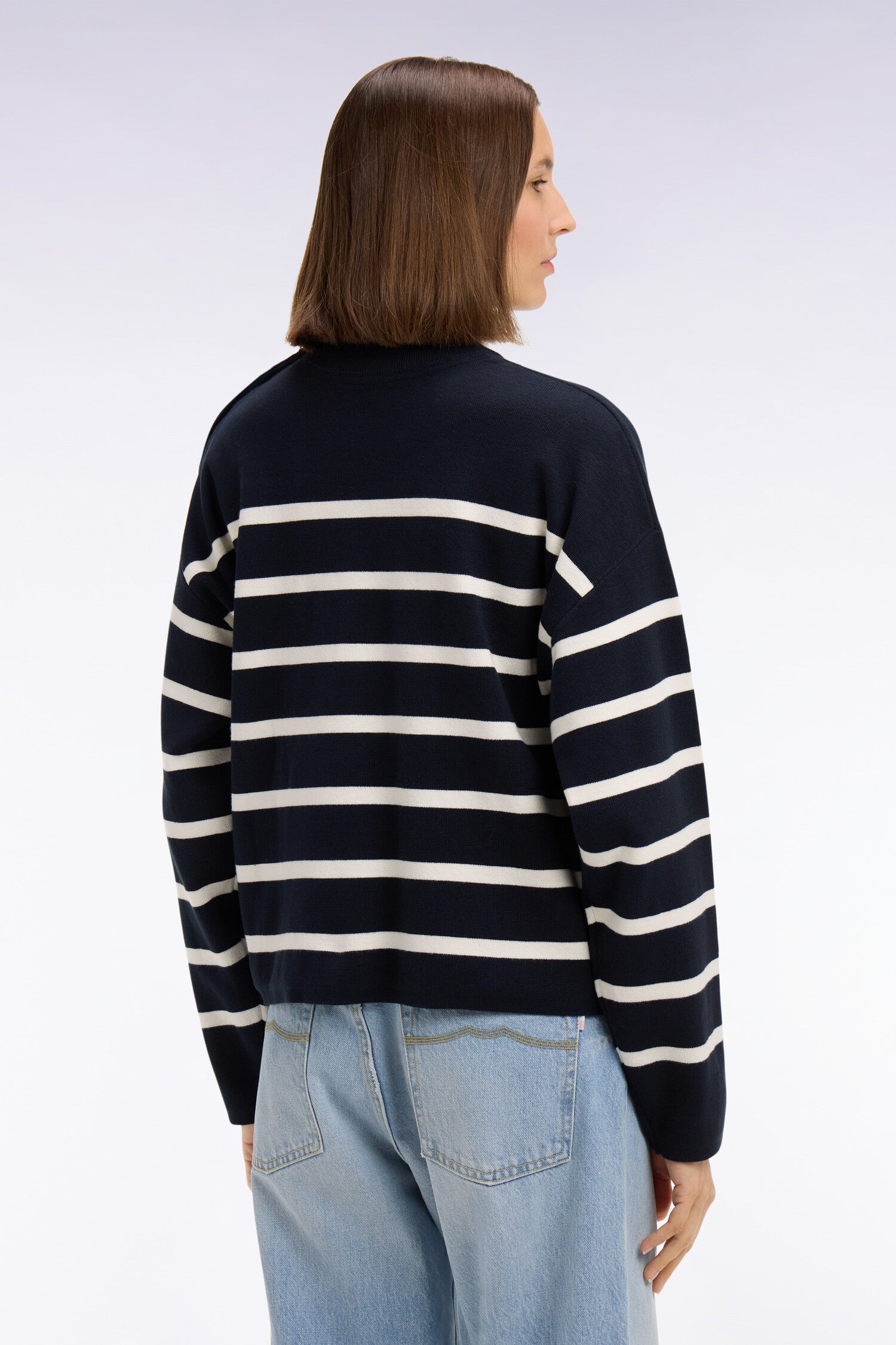 Pull marinière en coton milano marine coupe oversized