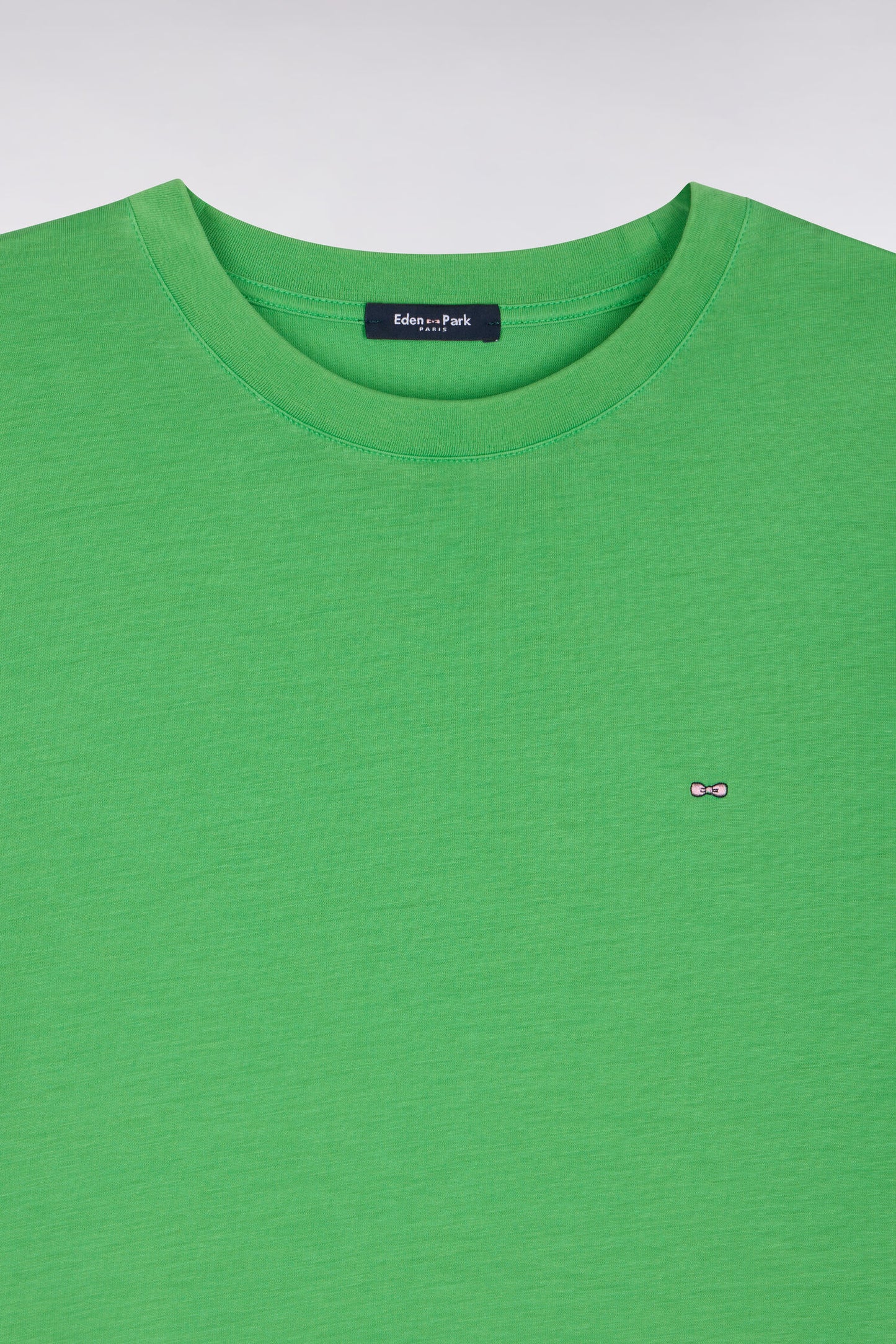 Robe T-shirt en lyocell et coton vert coupe droite