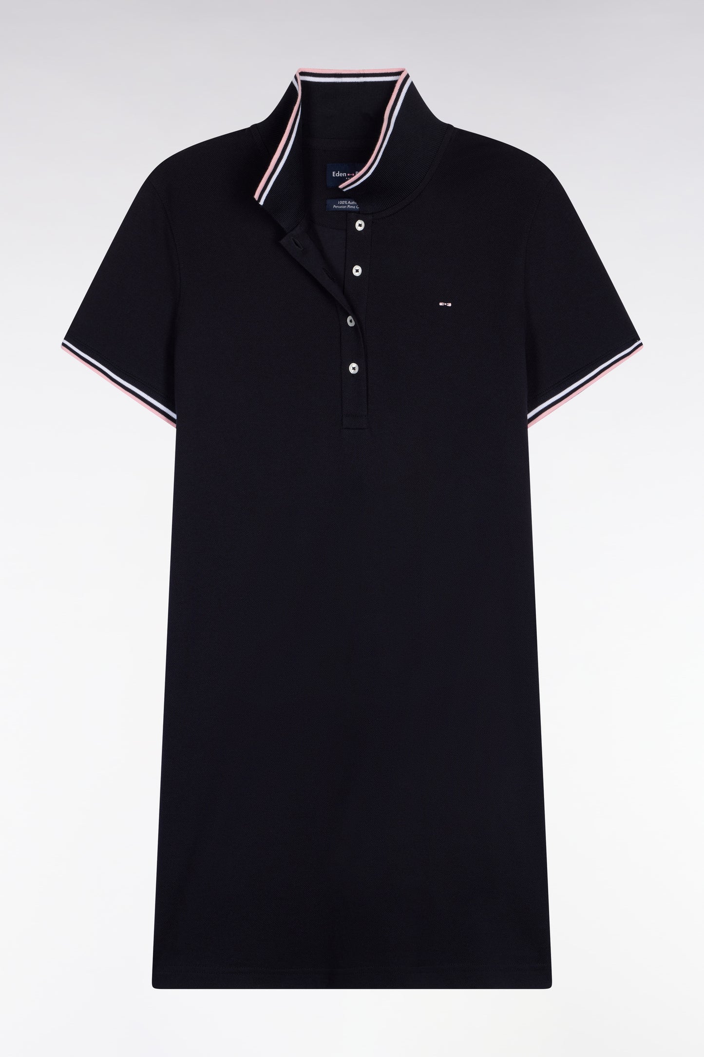 Robe polo en coton marine coupe droite