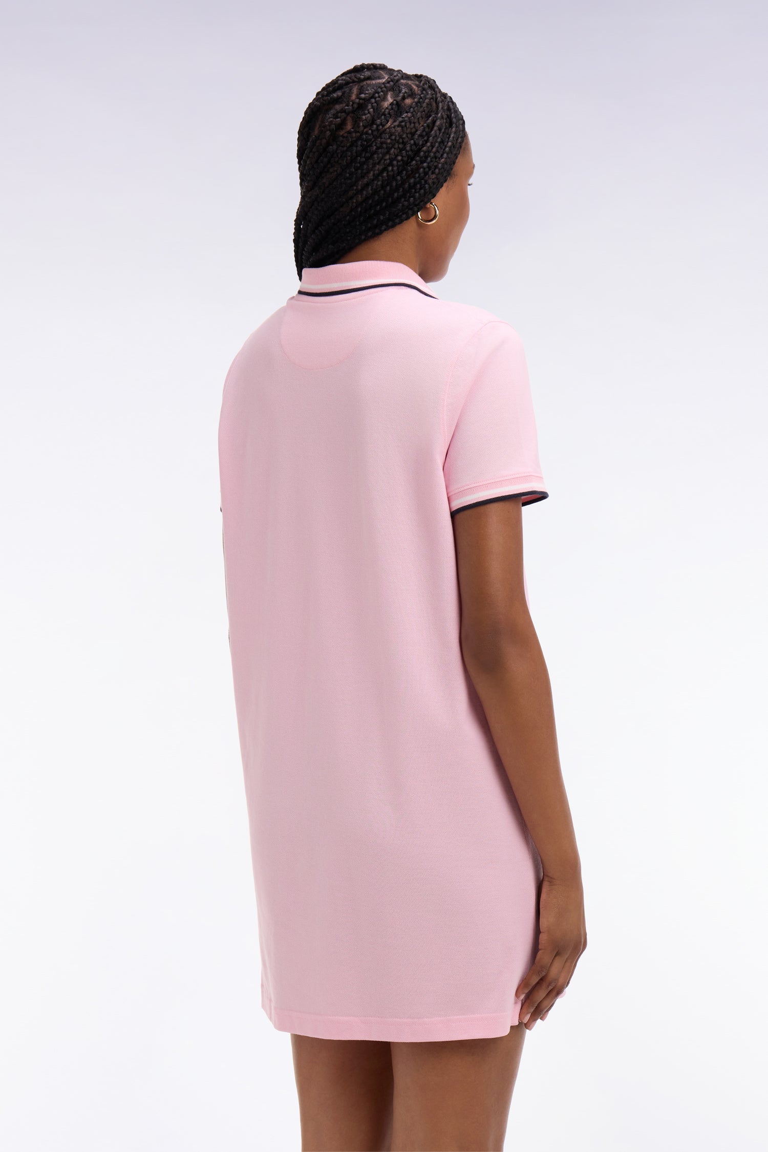 Kleid Poloshirt aus Baumwolle Rosa gerade Passform