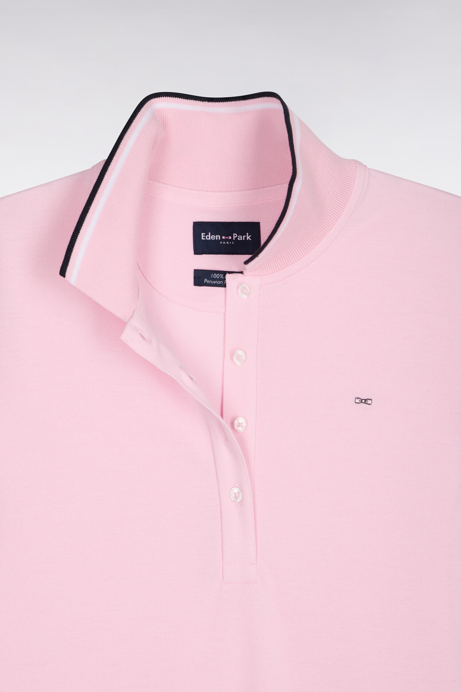 Kleid Poloshirt aus Baumwolle Rosa gerade Passform