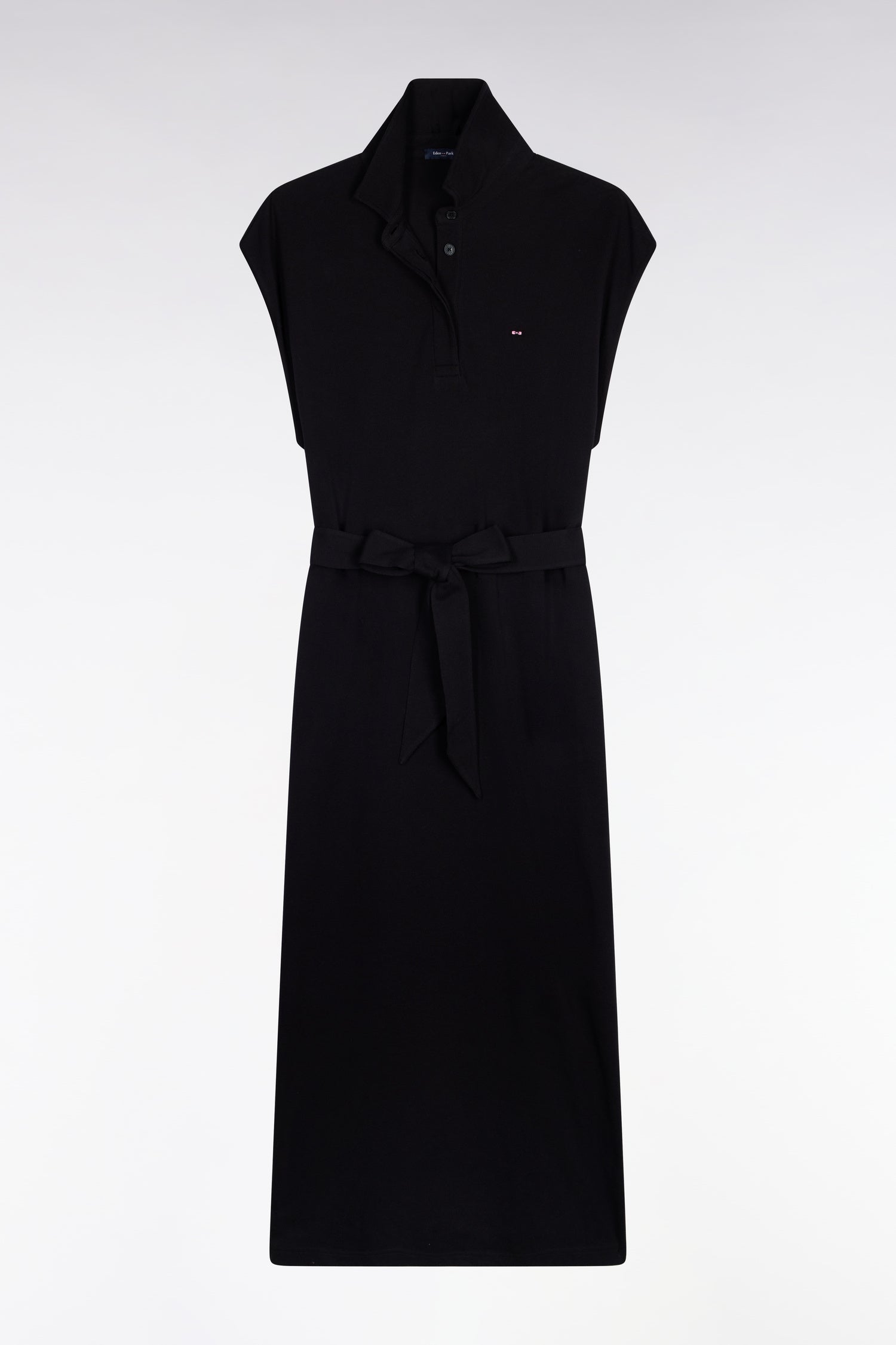 Robe maillot sans manches en coton noir coupe oversized