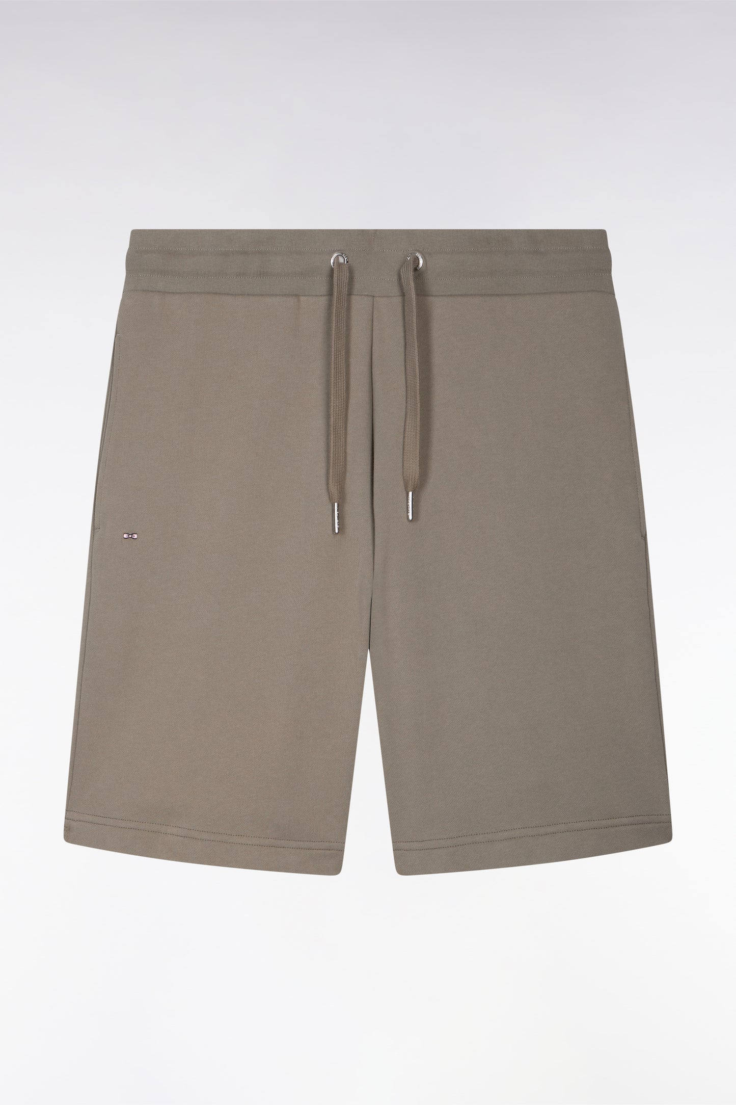 Short en molleton coton kaki