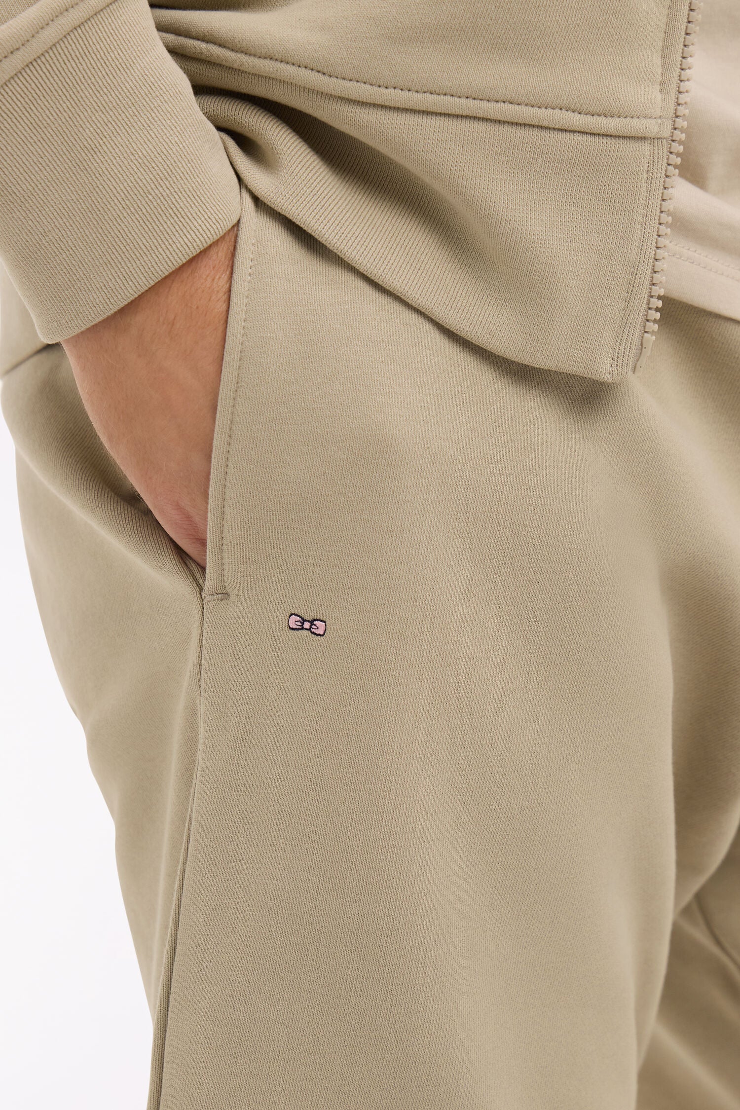 Shorts aus Sweatstoff Baumwolle beige