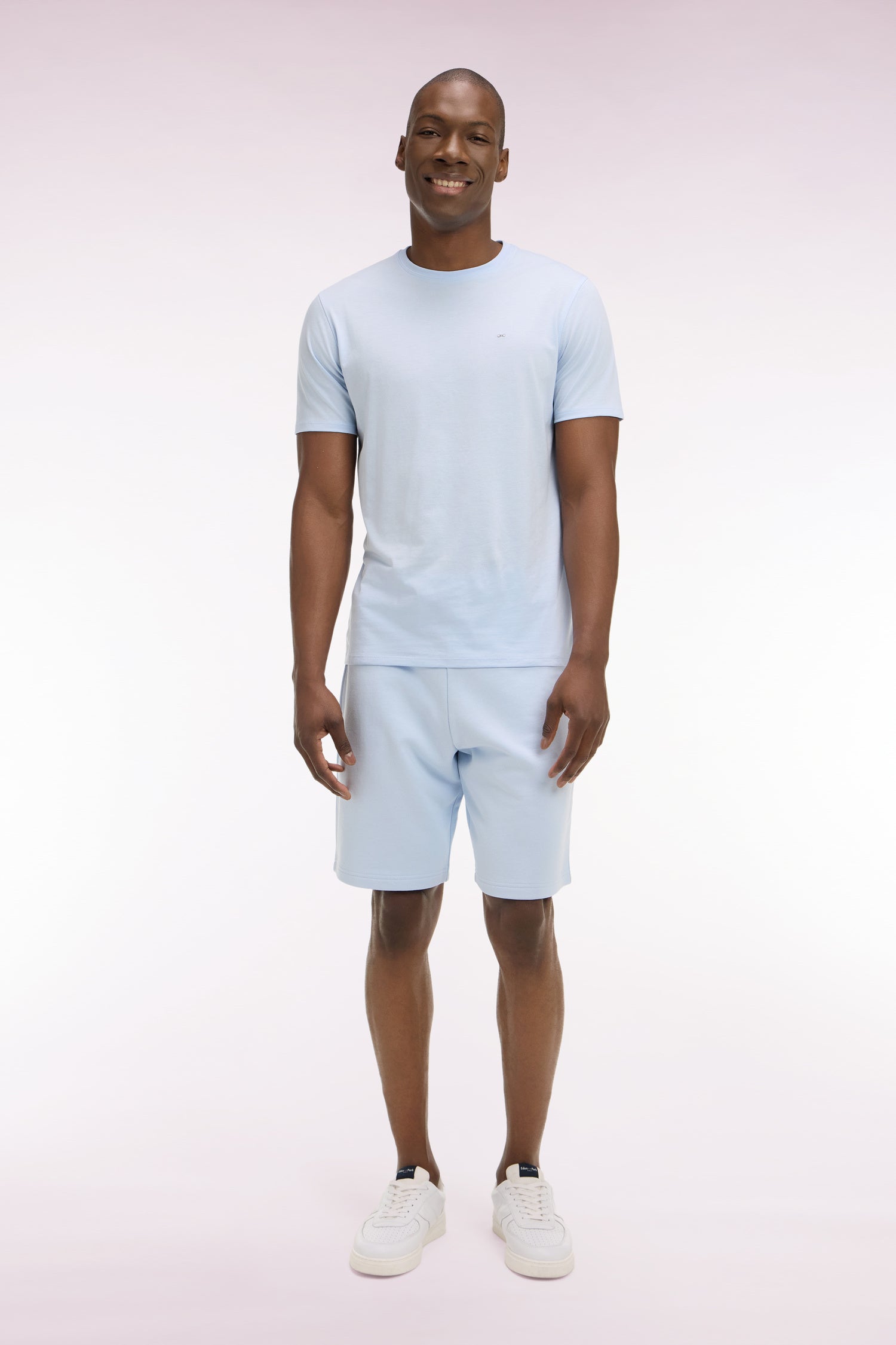 Short en molleton coton ciel