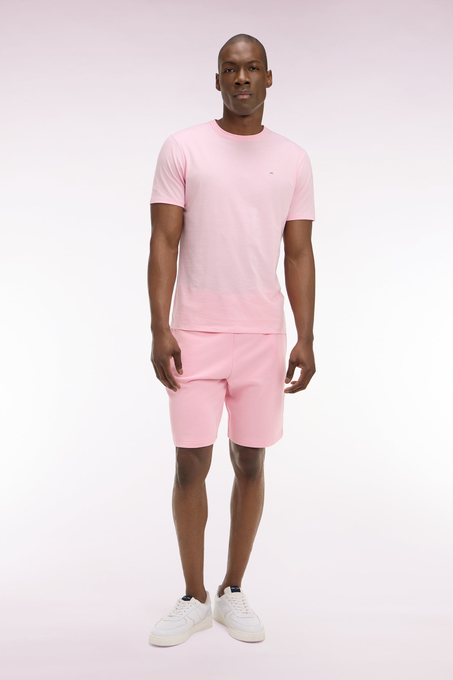 Short en molleton coton rose