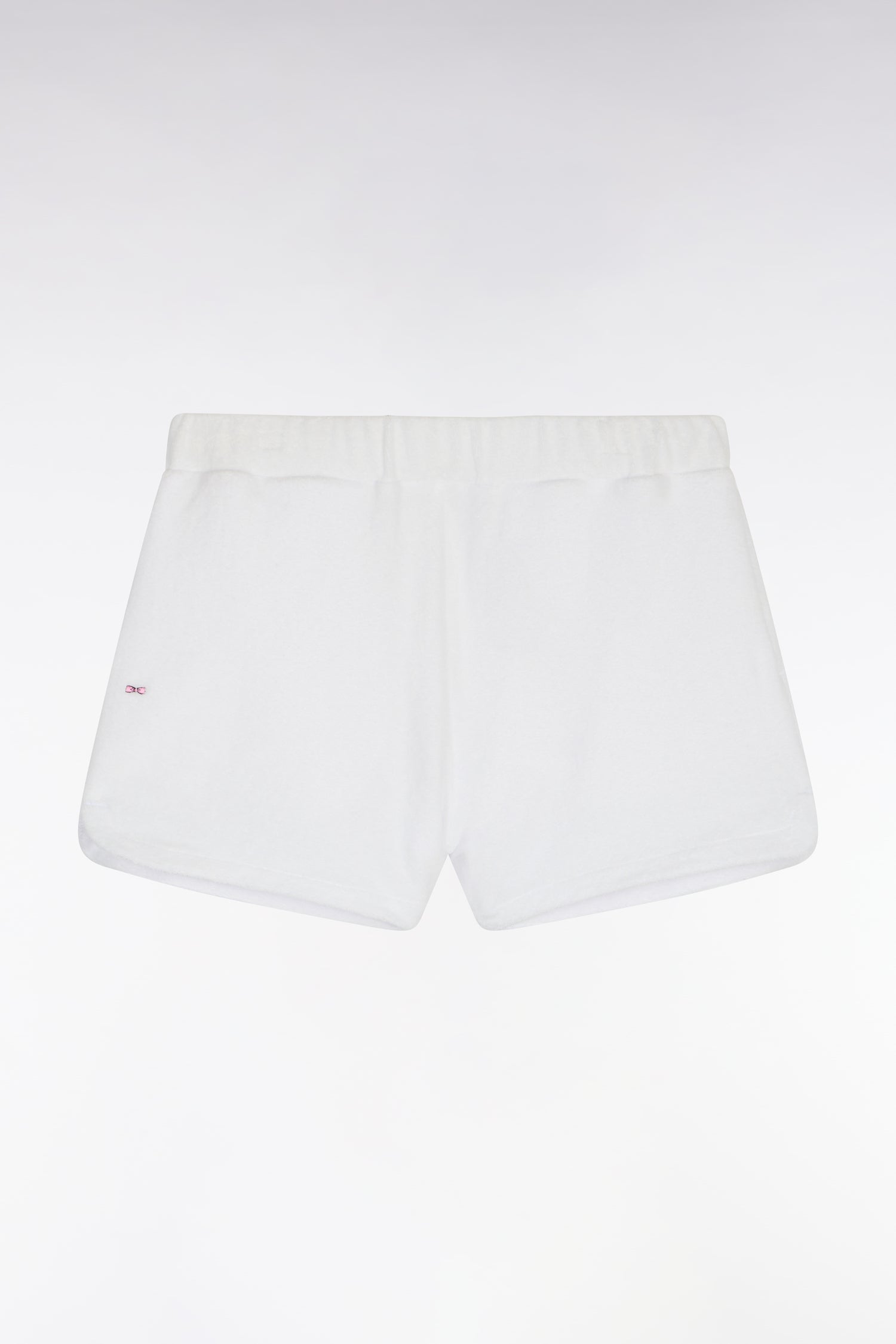 Short taille élastiqué en éponge blanc coupe regular