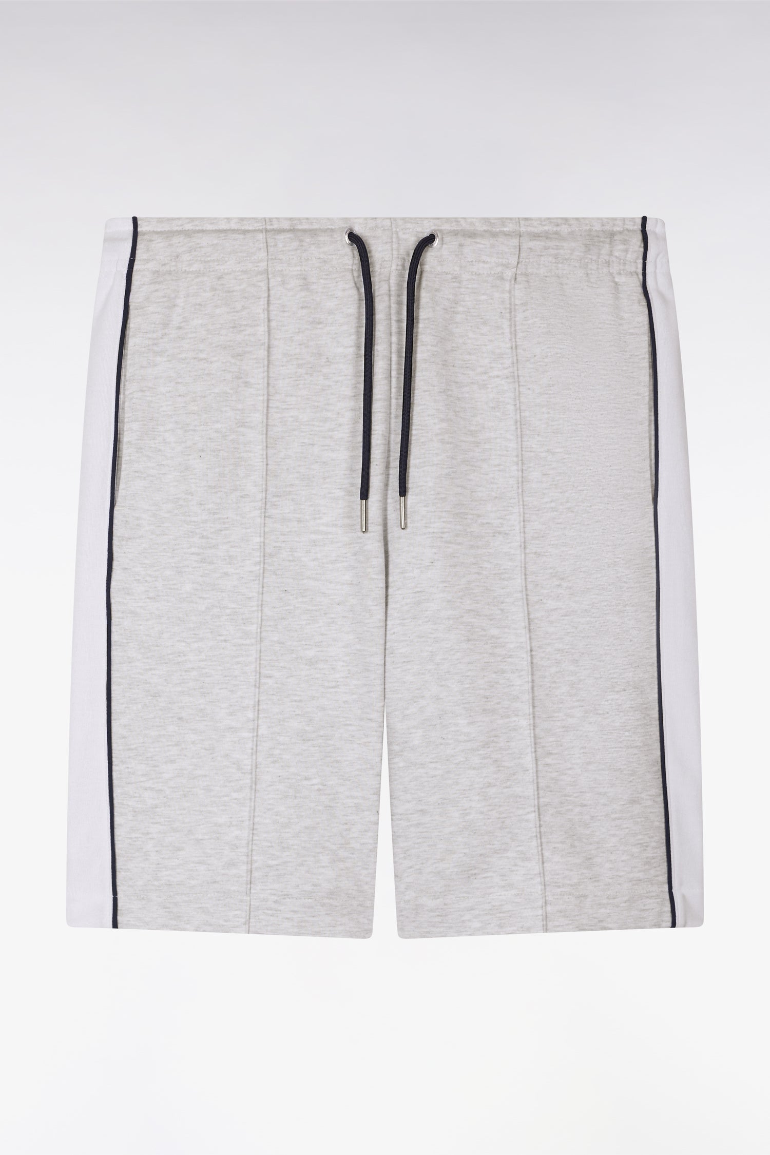 Short en interlock à découpes gris et blanc