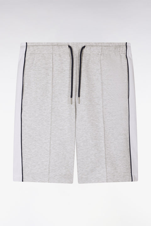 Short en interlock à découpes gris et blanc - Image 2