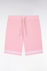 Short en molleton rose à bordures de jambe rayées