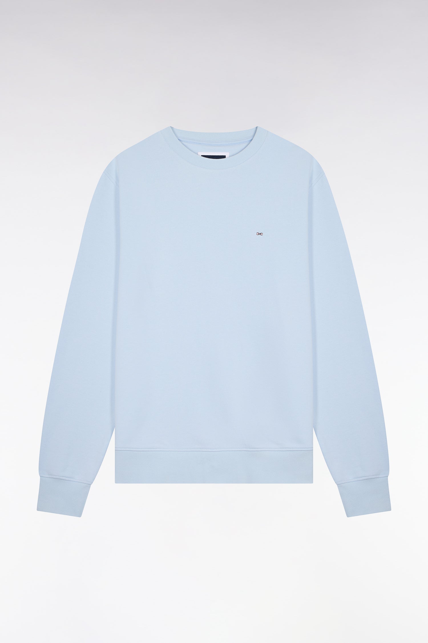 Sweatshirt uni en molleton coton bleu ciel