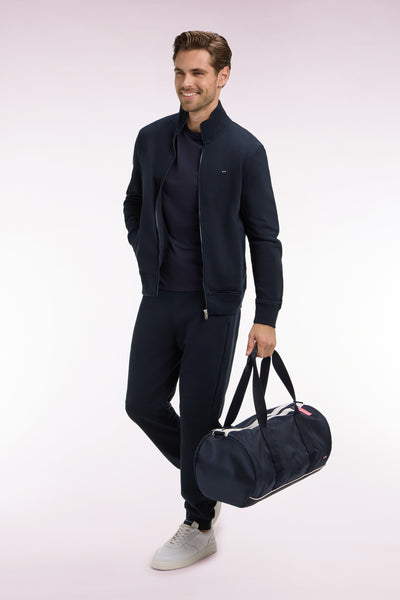 Navy cotton fleece zipped sweatshirt – Eden Park