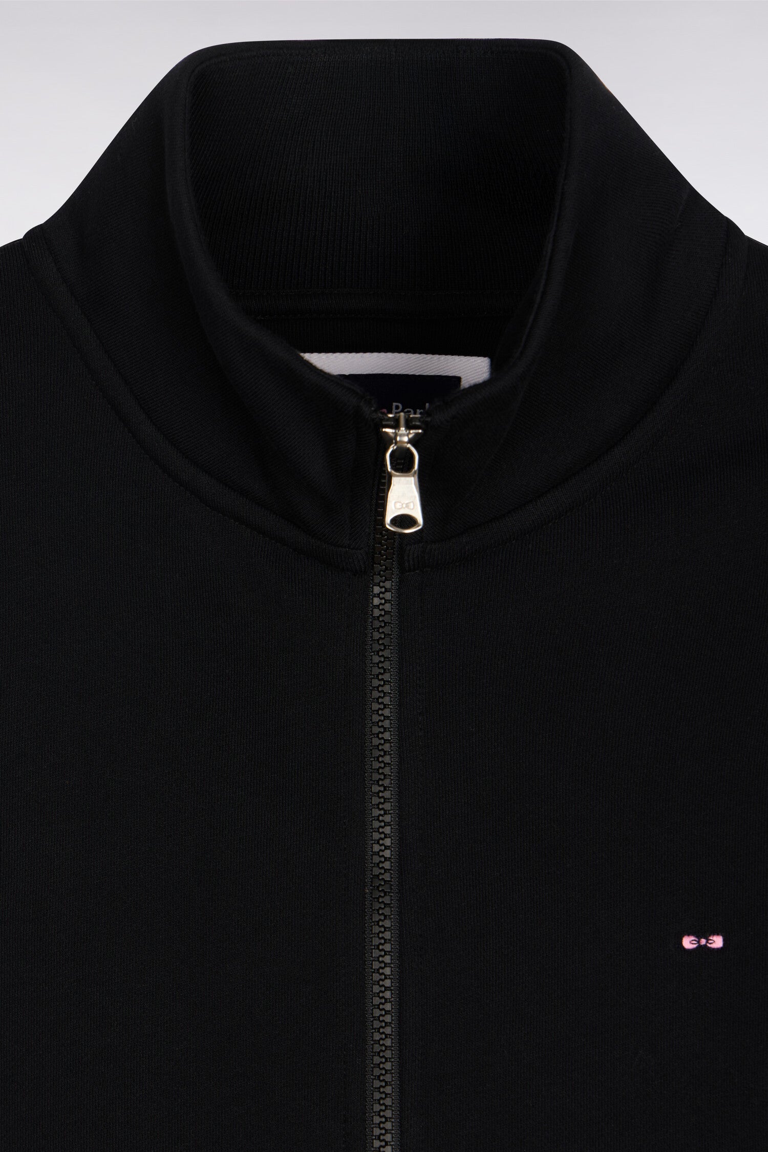 Sweatshirt zippé en molleton coton noir