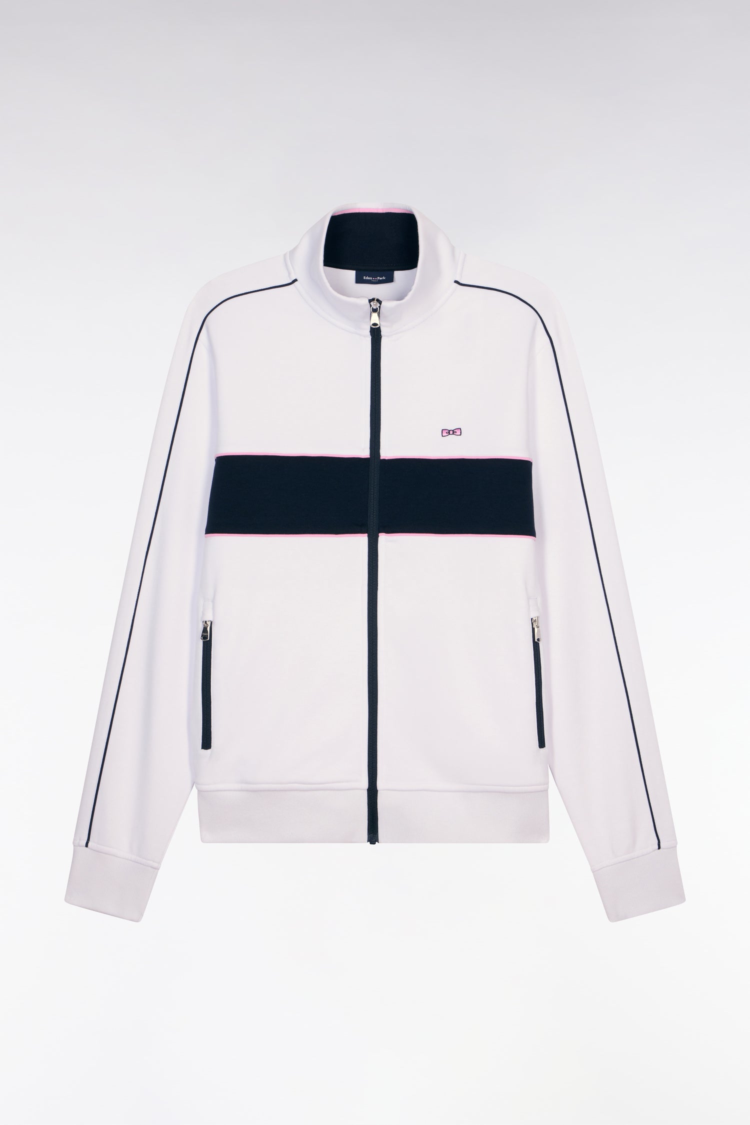 Sweatshirt zippé en molleton blanc