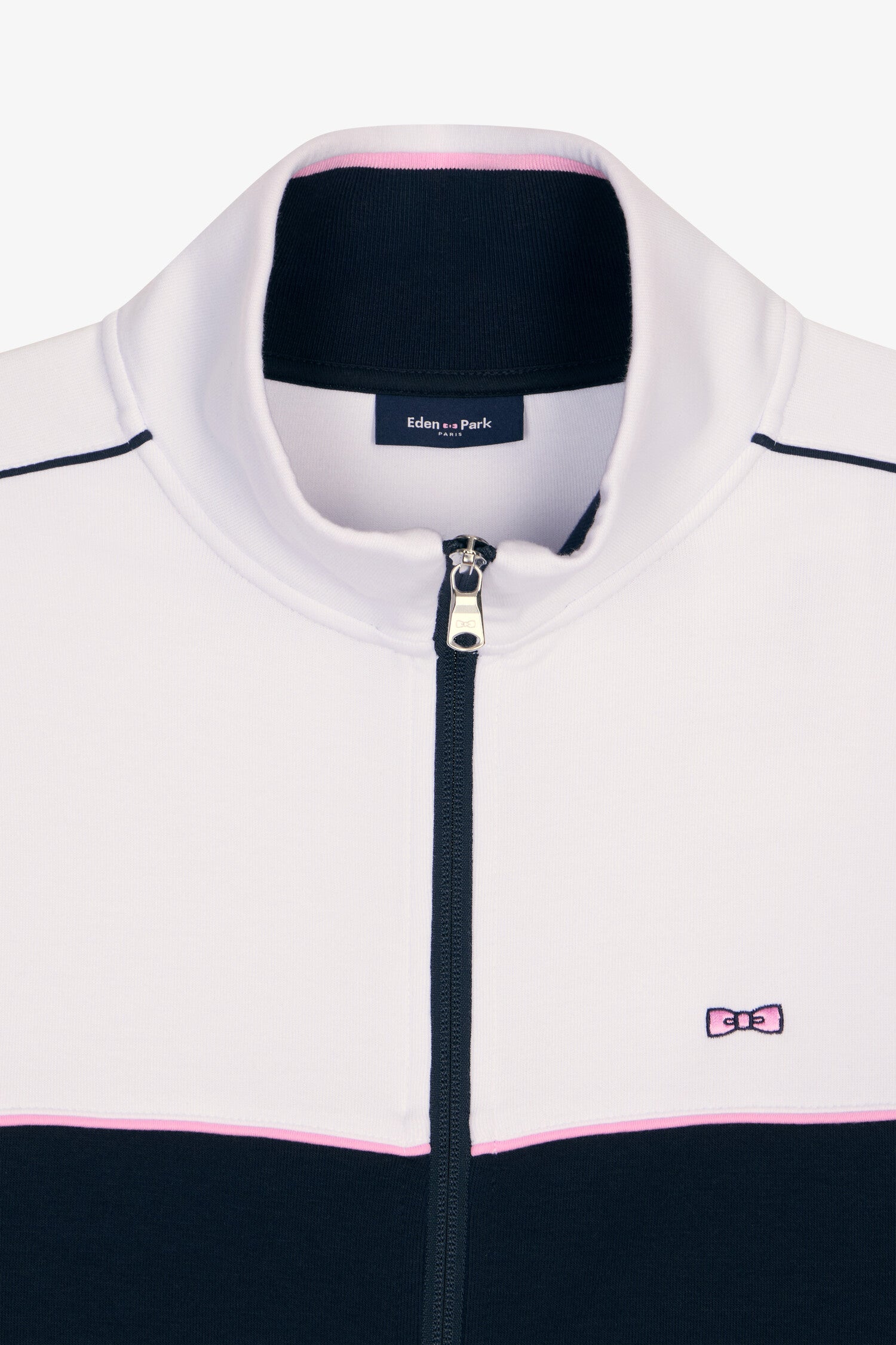Sweatshirt zippé en molleton blanc