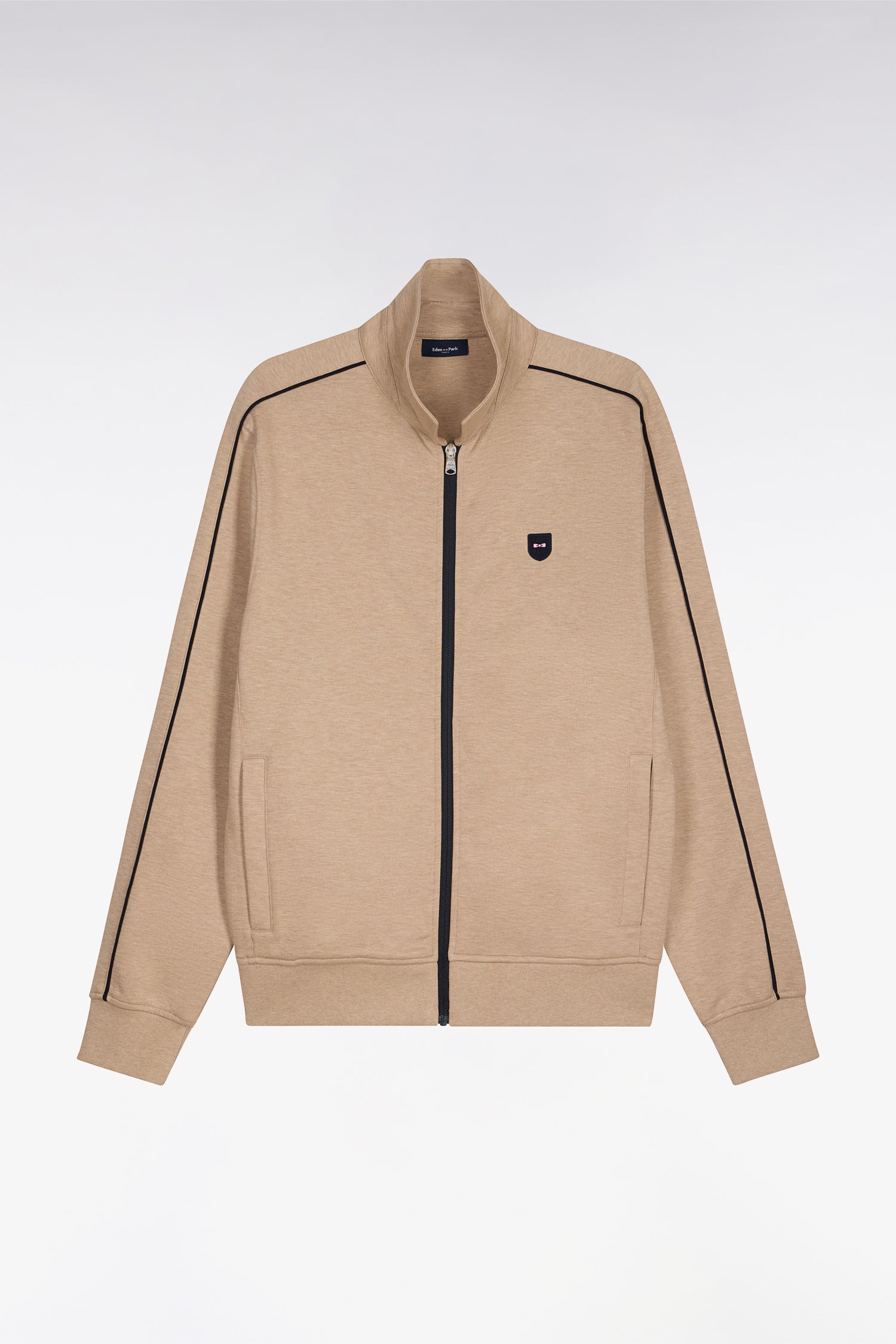 Sweatshirt blouson en molleton beige