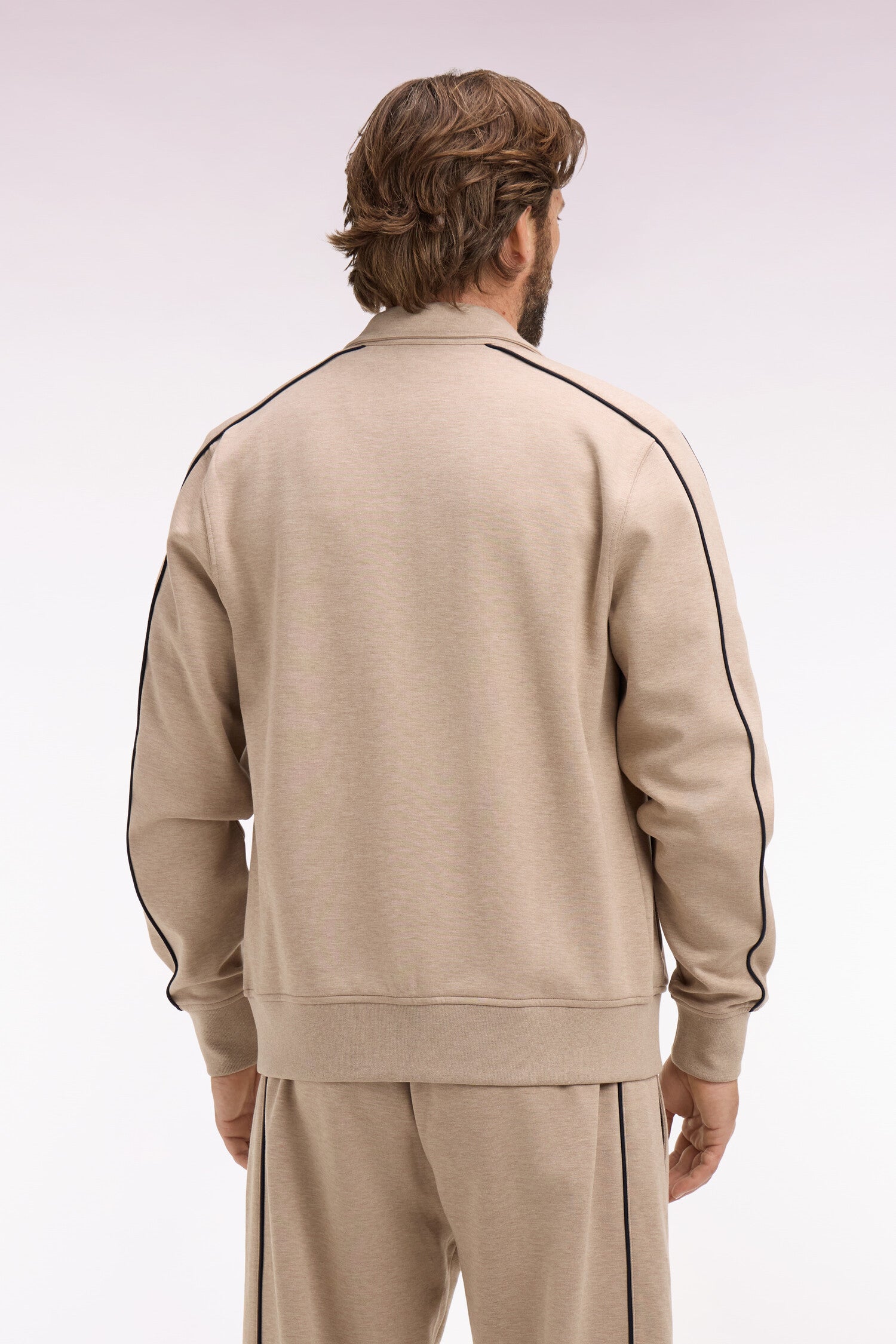 Sweatshirt blouson en molleton beige