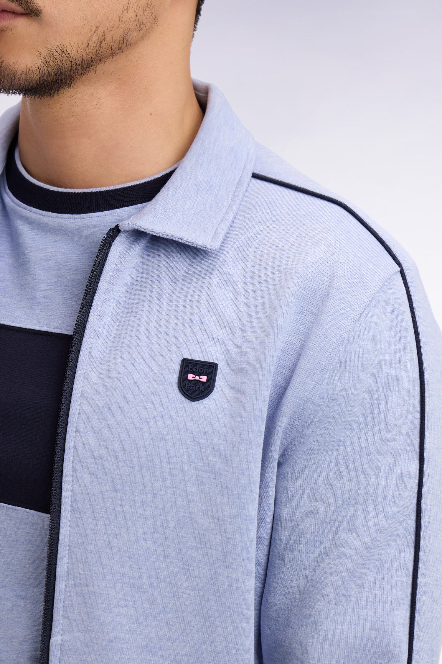Sweatshirt blouson en molleton bleu ciel