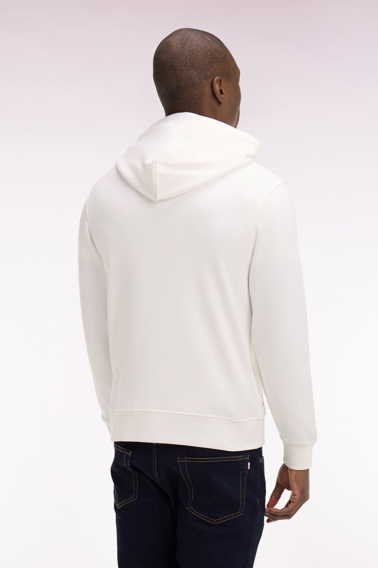 Sweatshirt à capuche brodé écru