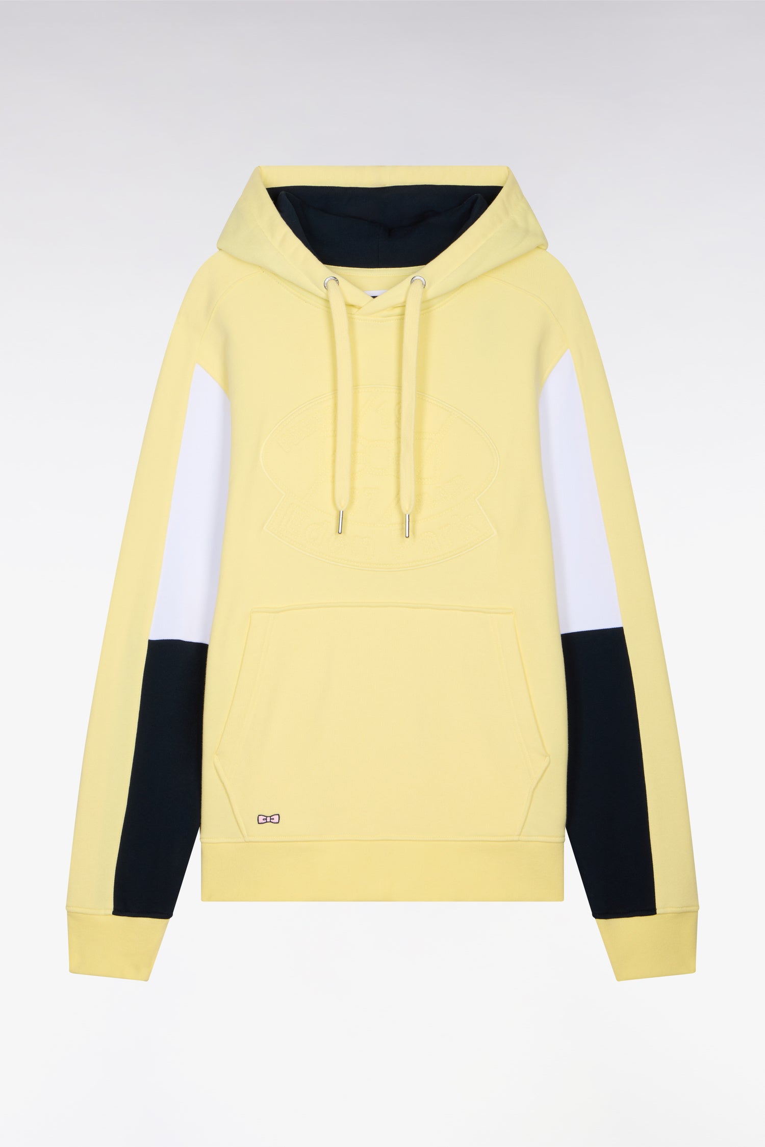 Sweatshirt à capuche en molleton coton jaune brodé