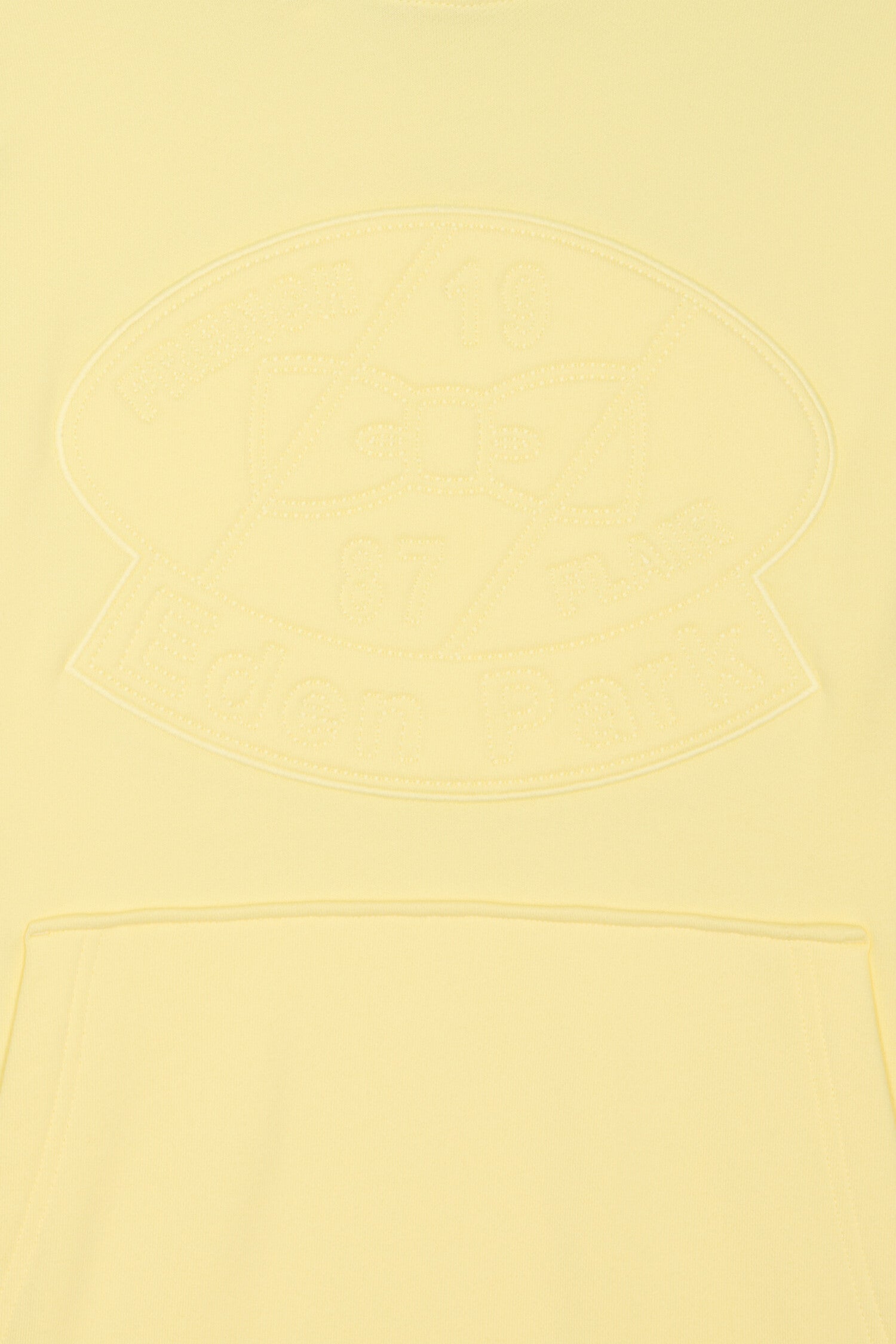 Sweatshirt à capuche en molleton coton jaune brodé