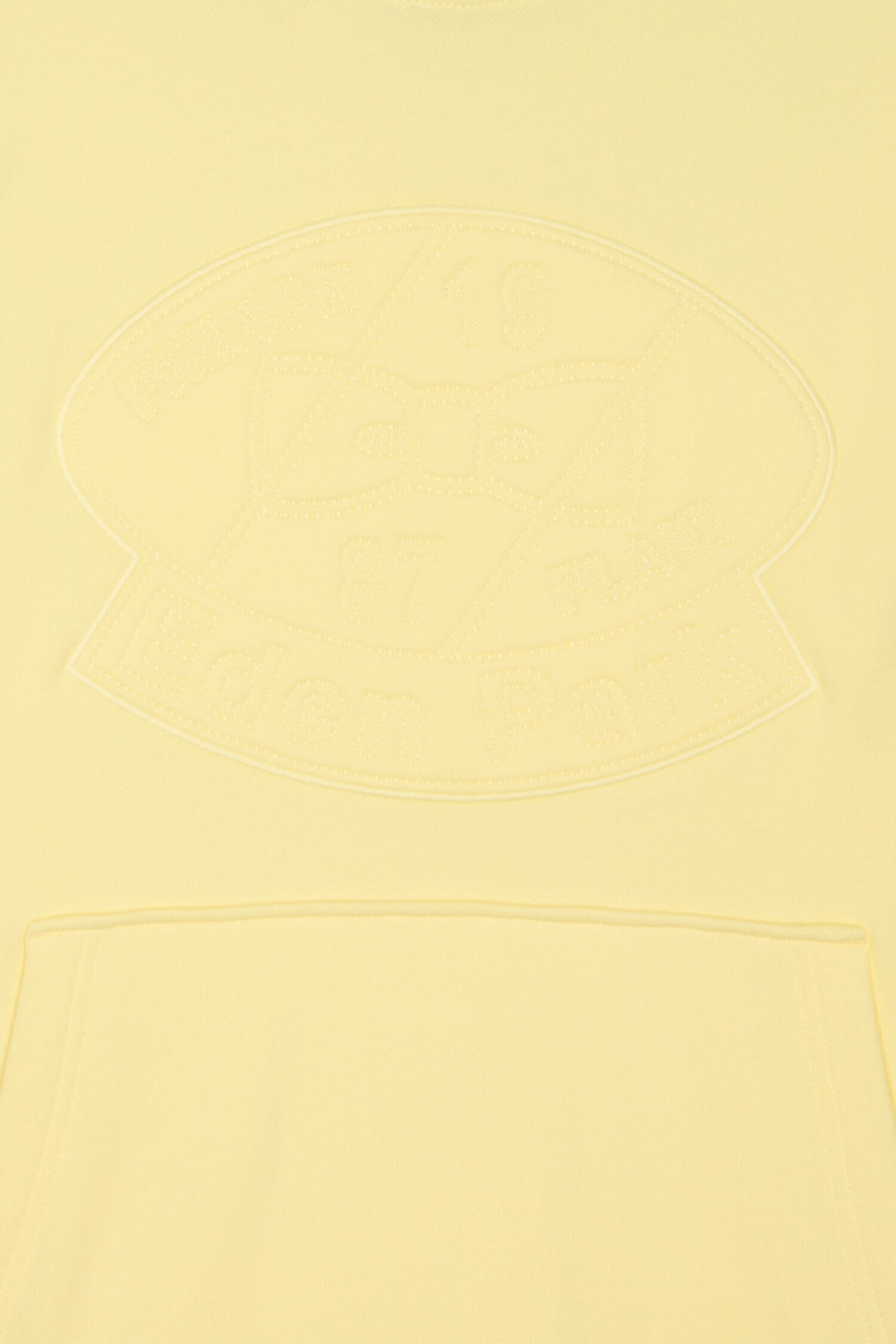 Sweatshirt à capuche en molleton coton jaune brodé