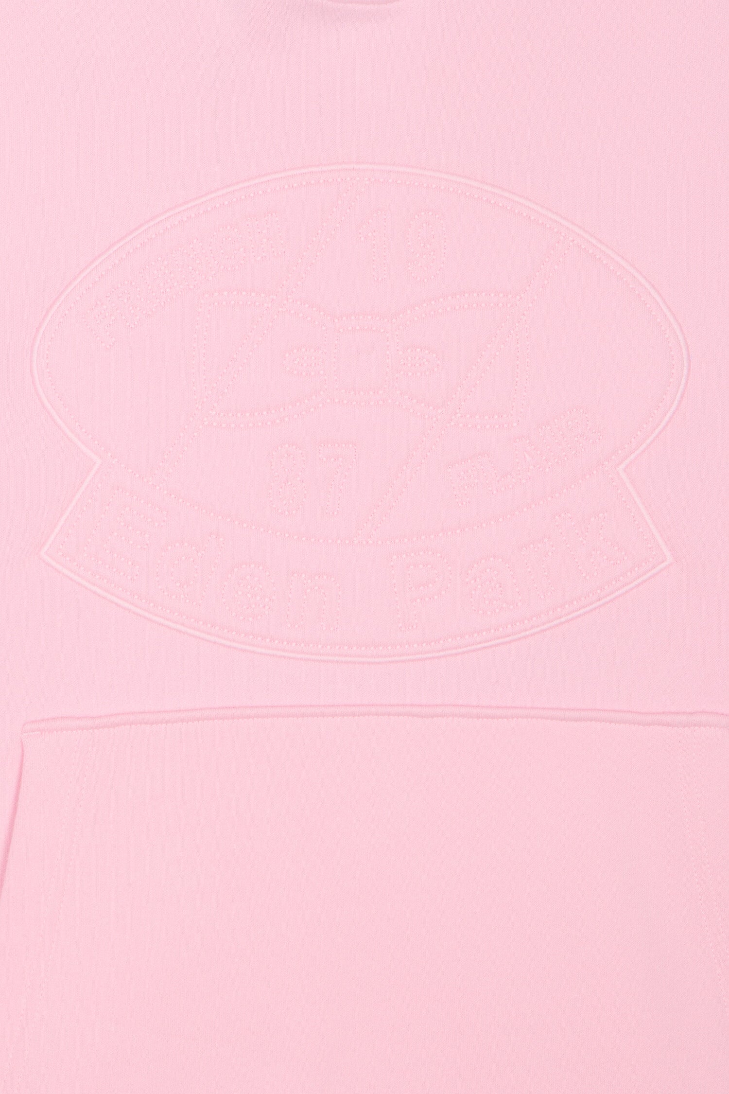 Sweatshirt à capuche en molleton coton rose brodé