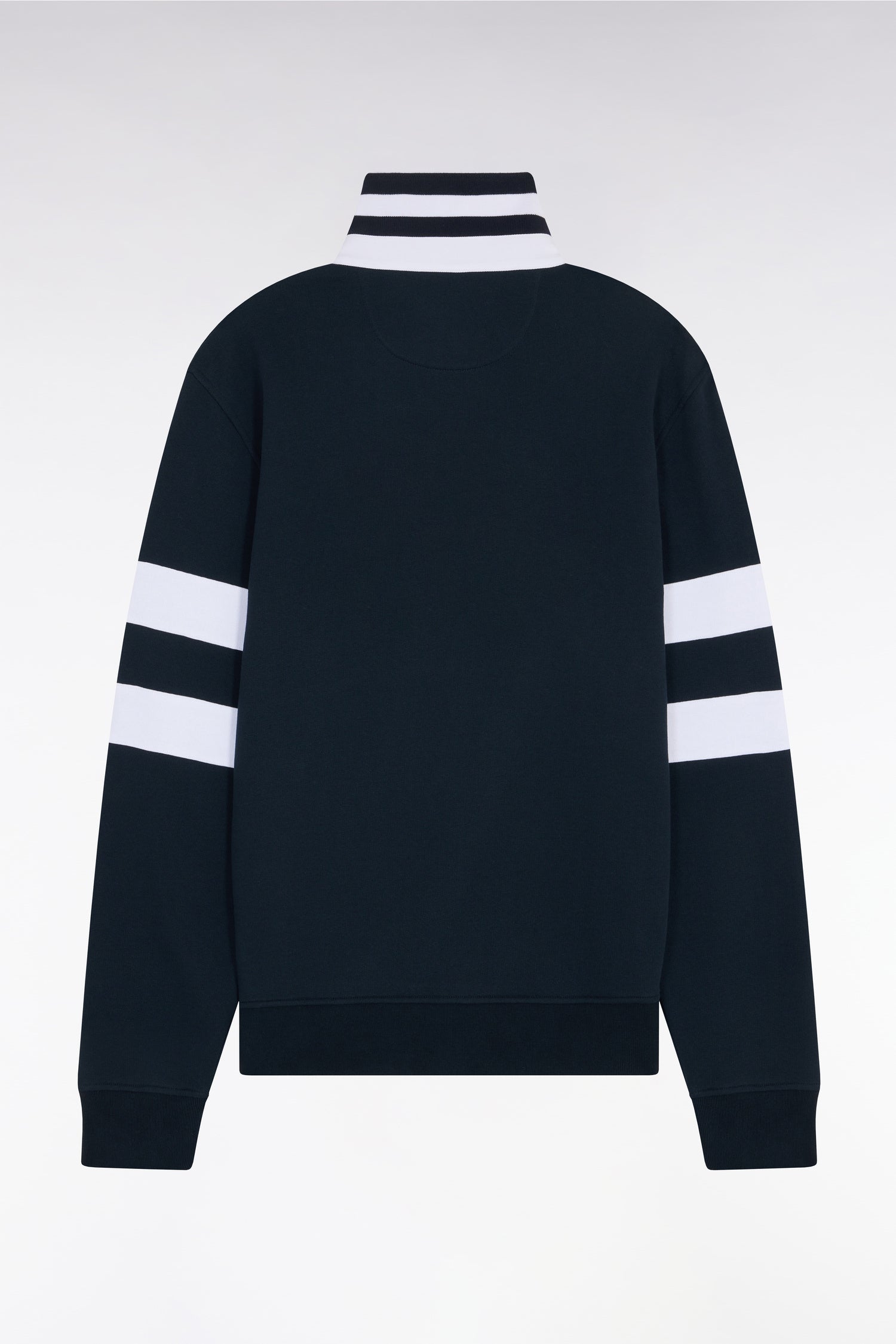 Sweatshirt col maillot en molleton marine coupe regular