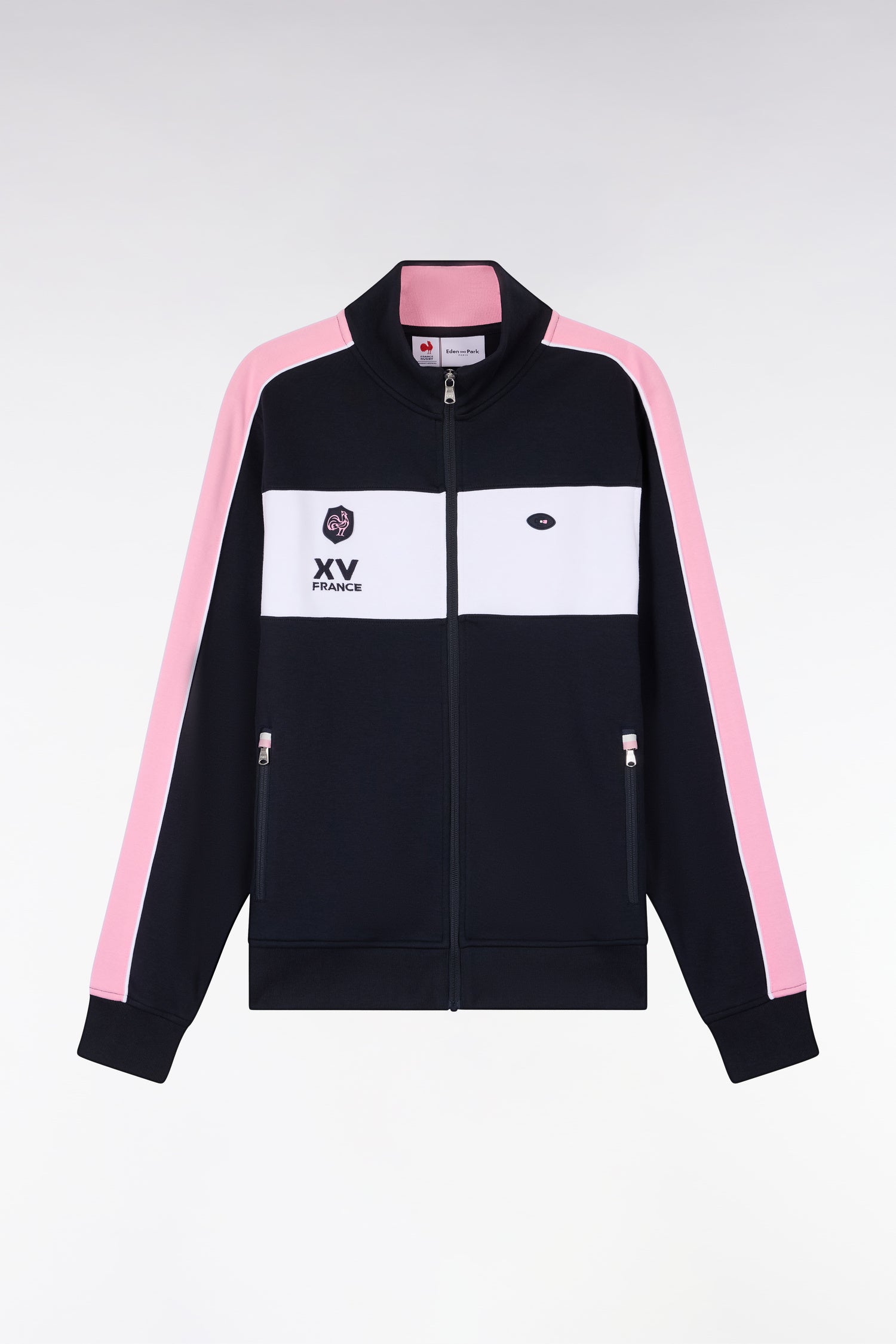 Sweatshirt zippé XV de France marine coupe regular