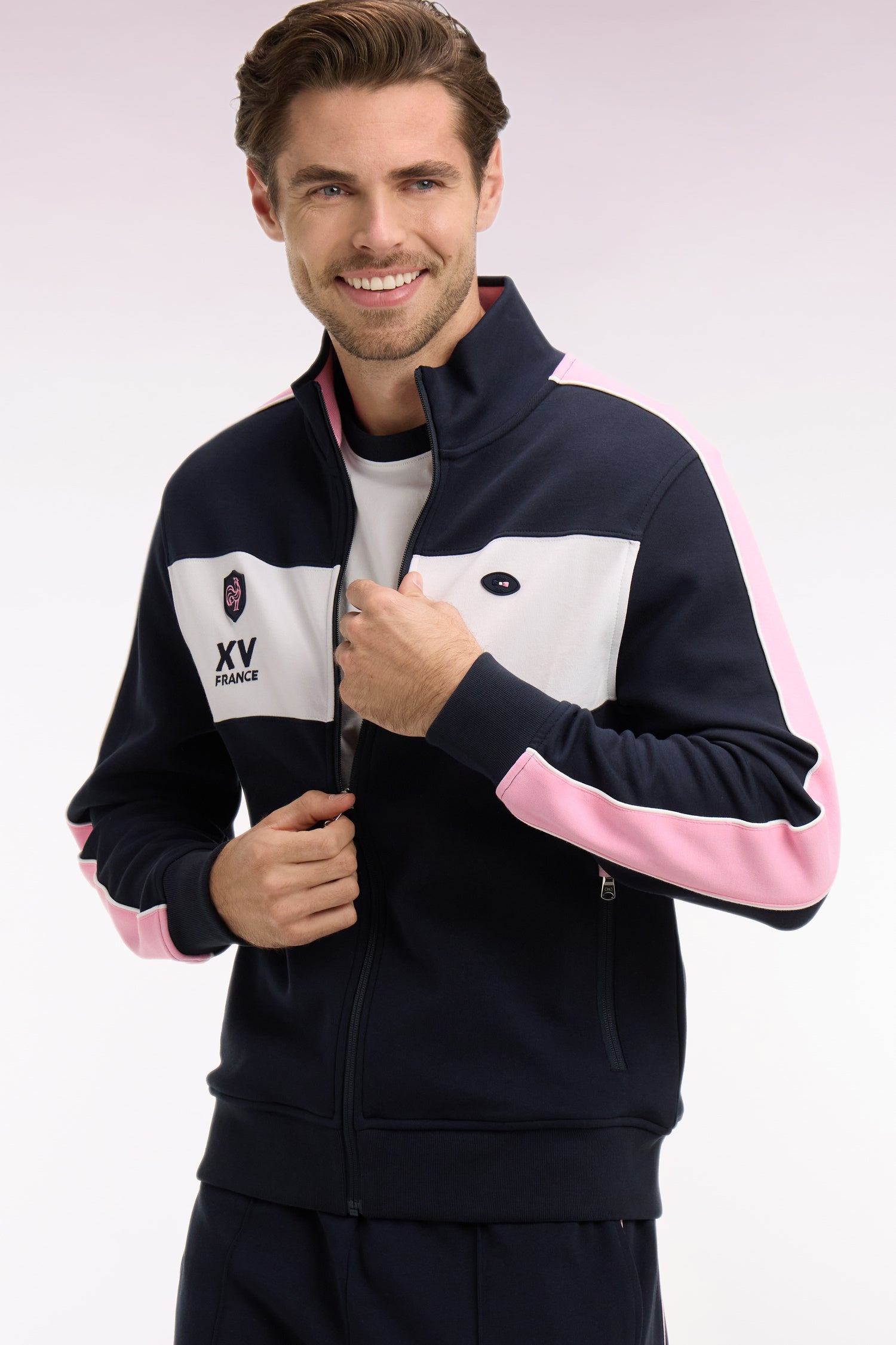 Sweatshirt zippé XV de France marine coupe regular