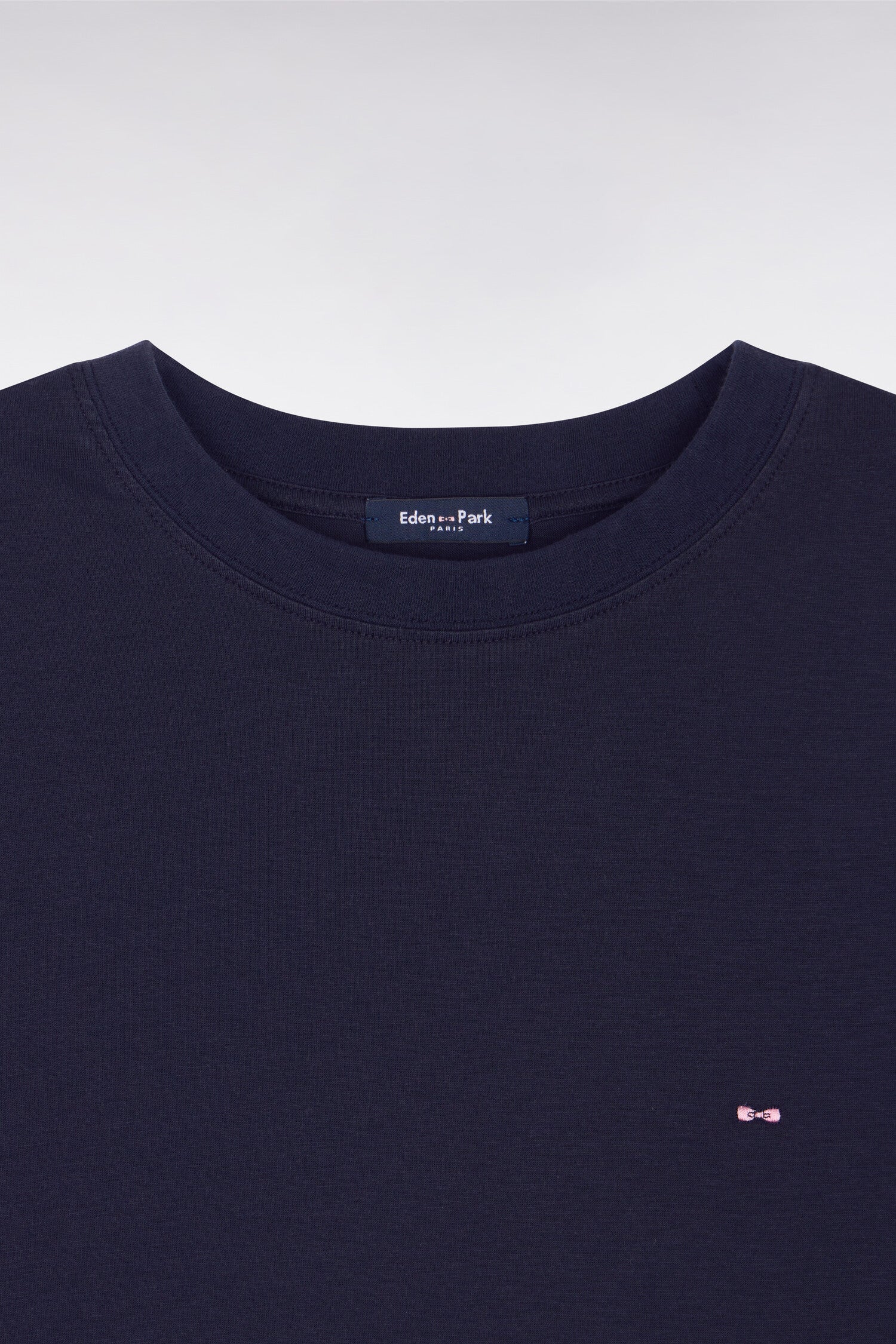 T-shirt à manches courtes en lyocell et coton marine coupe oversized