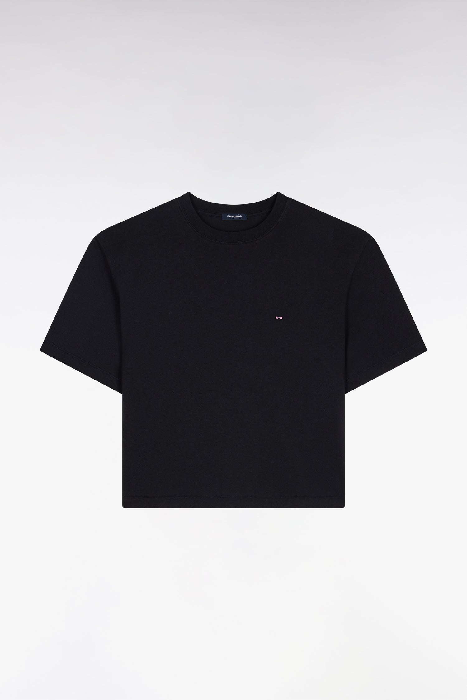 T-shirt à manches courtes en lyocell et coton noir coupe oversized