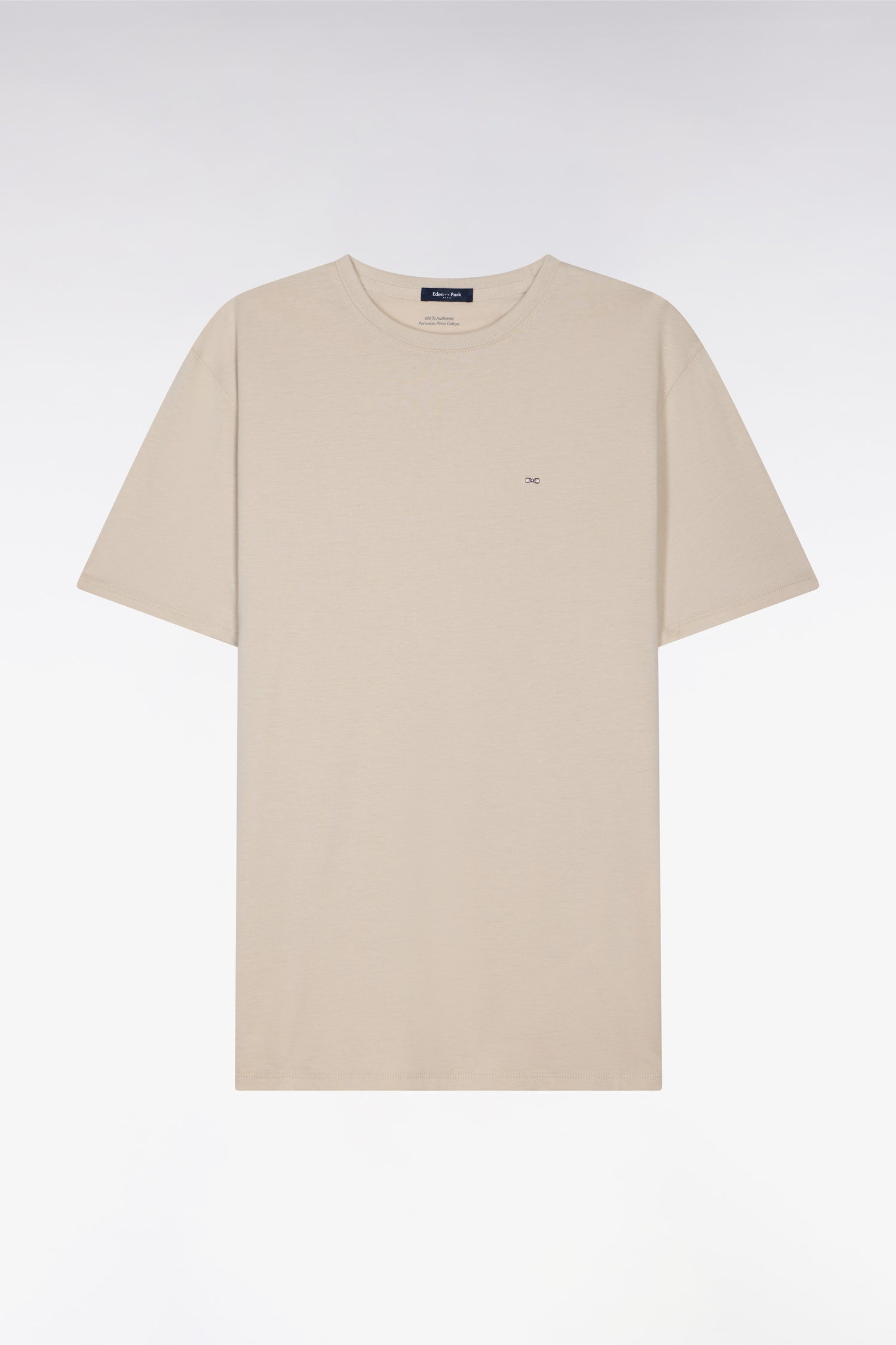 T-shirt à manches courtes en coton Pima beige coupe regular