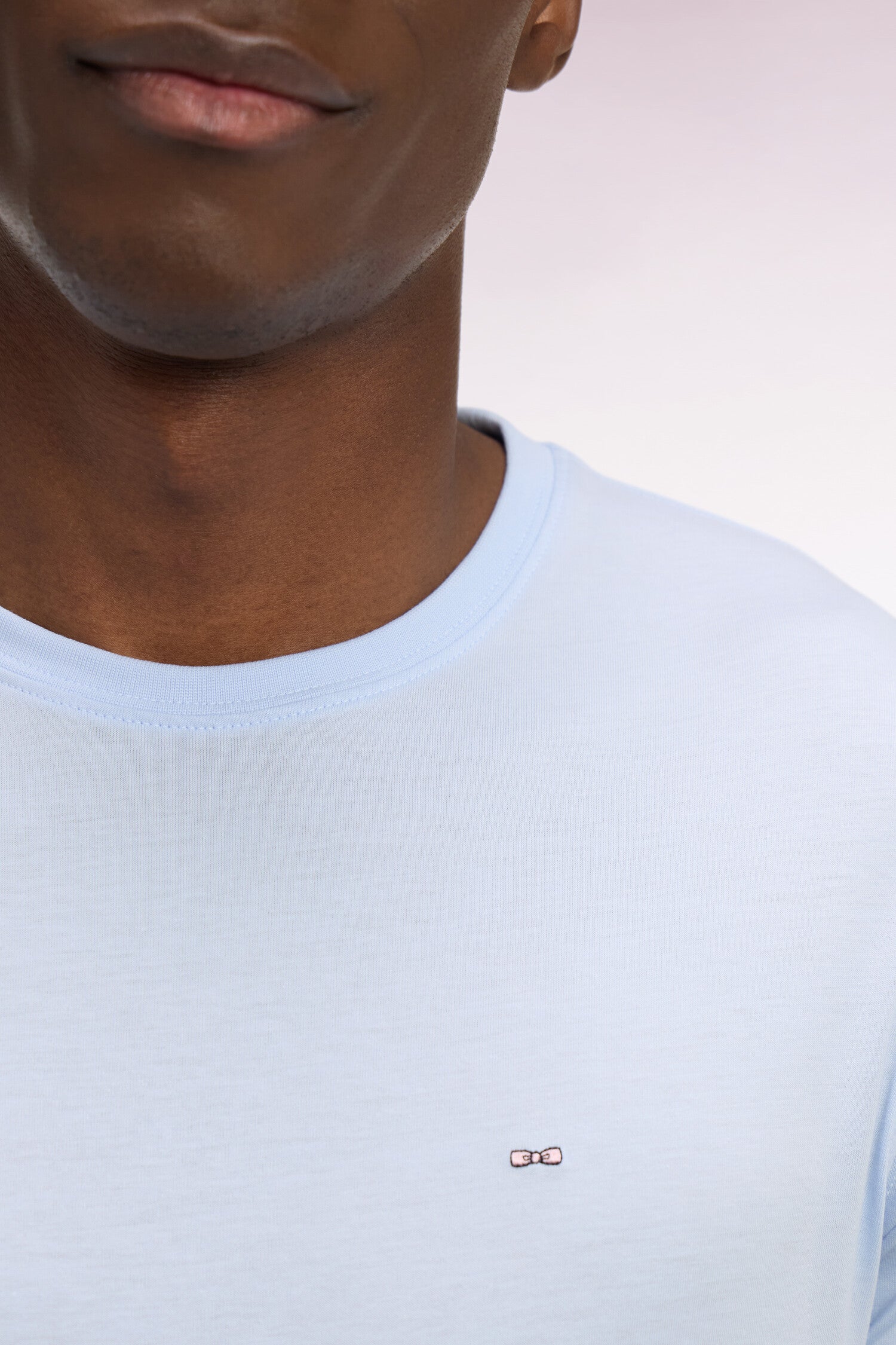 T-shirt à manches courtes en coton Pima ciel coupe regular