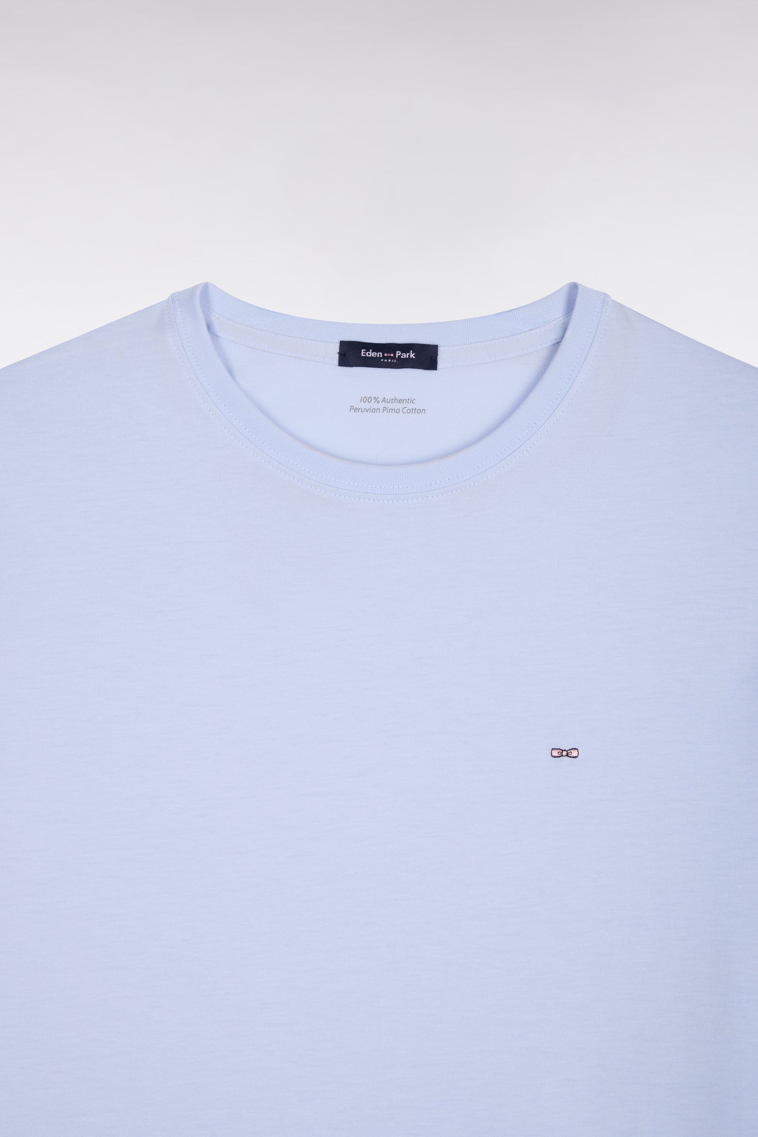 T-shirt à manches courtes en coton Pima ciel coupe regular
